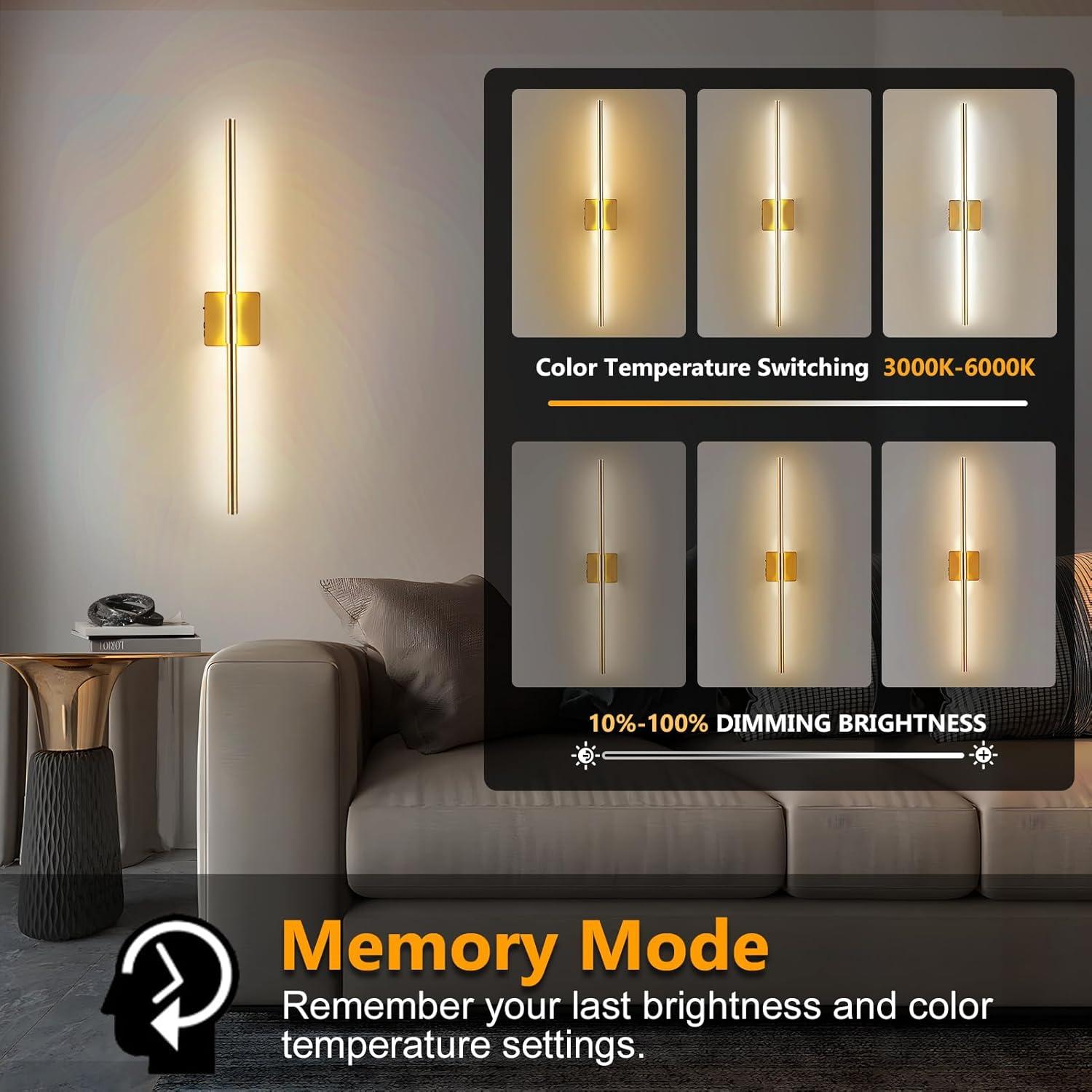 Aplique de Pared LED Inalámbrico Guangge GG-Lighting M Oro