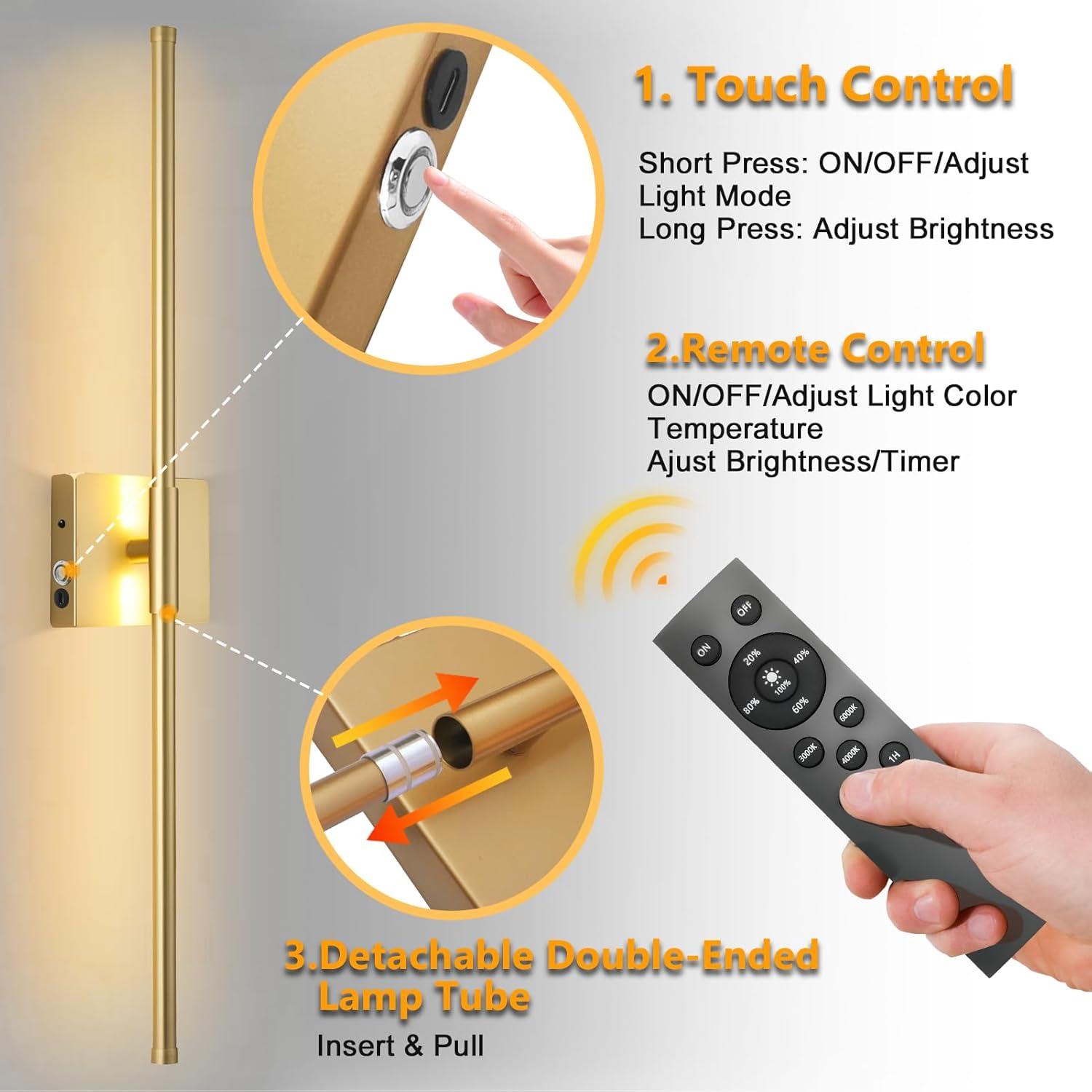 Aplique de Pared LED Inalámbrico Guangge GG-Lighting M Oro