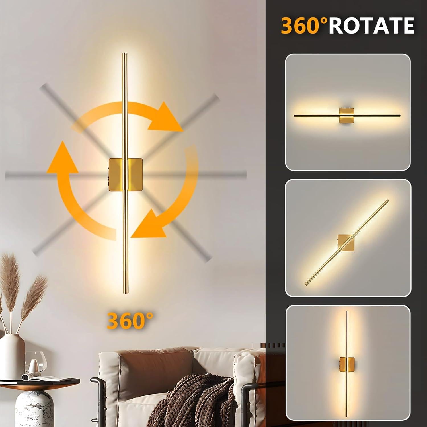 Aplique de Pared LED Inalámbrico Guangge GG-Lighting M Oro