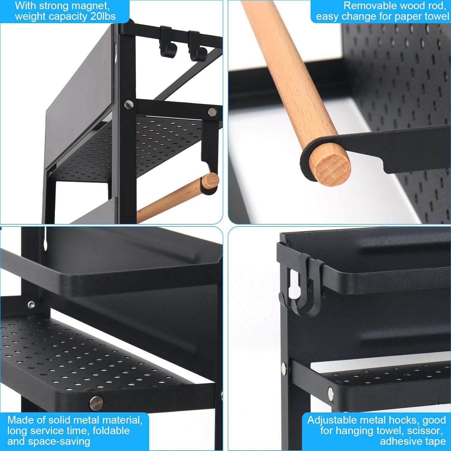 Soporte Magnético para Toallas de Papel LEXICHER con Estante y 5 Ganchos