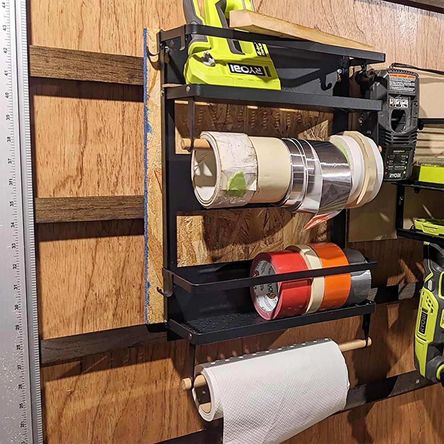 Soporte Magnético para Toallas de Papel LEXICHER con Estante y 5 Ganchos