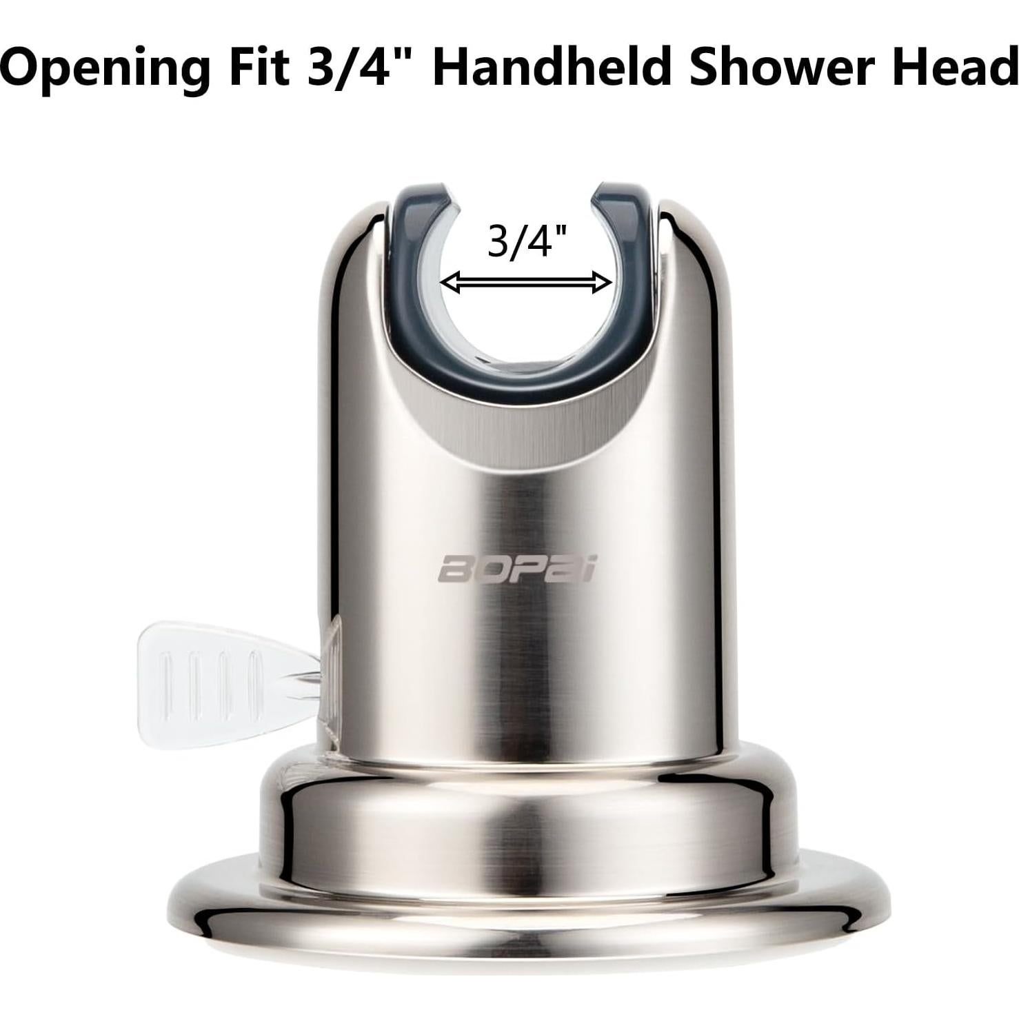 Soporte de Ducha con Ventosa BOPai Ajustable 20° Niquelado