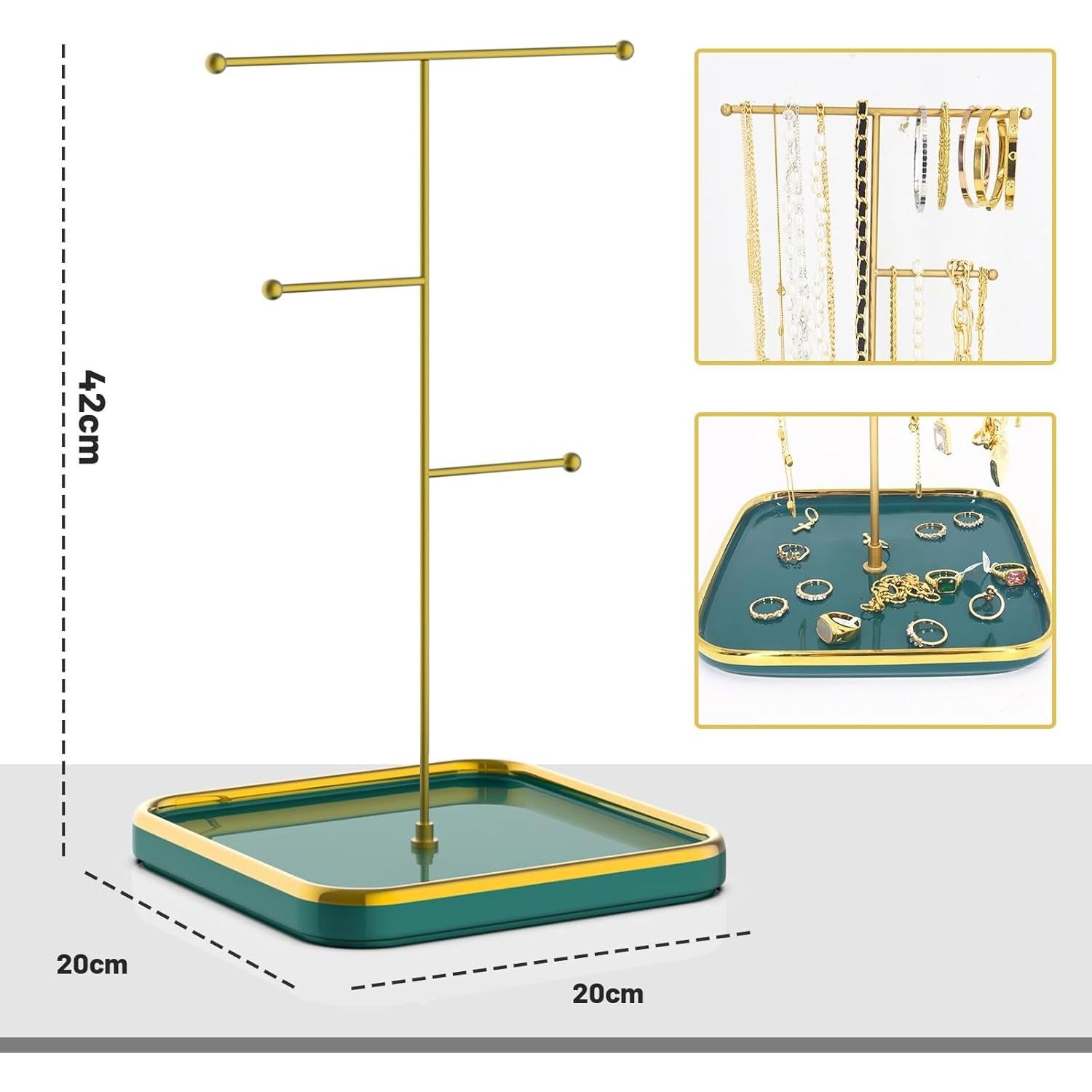Soporte para Collares Lubaku Cerámica Verde Esmeralda 40cm