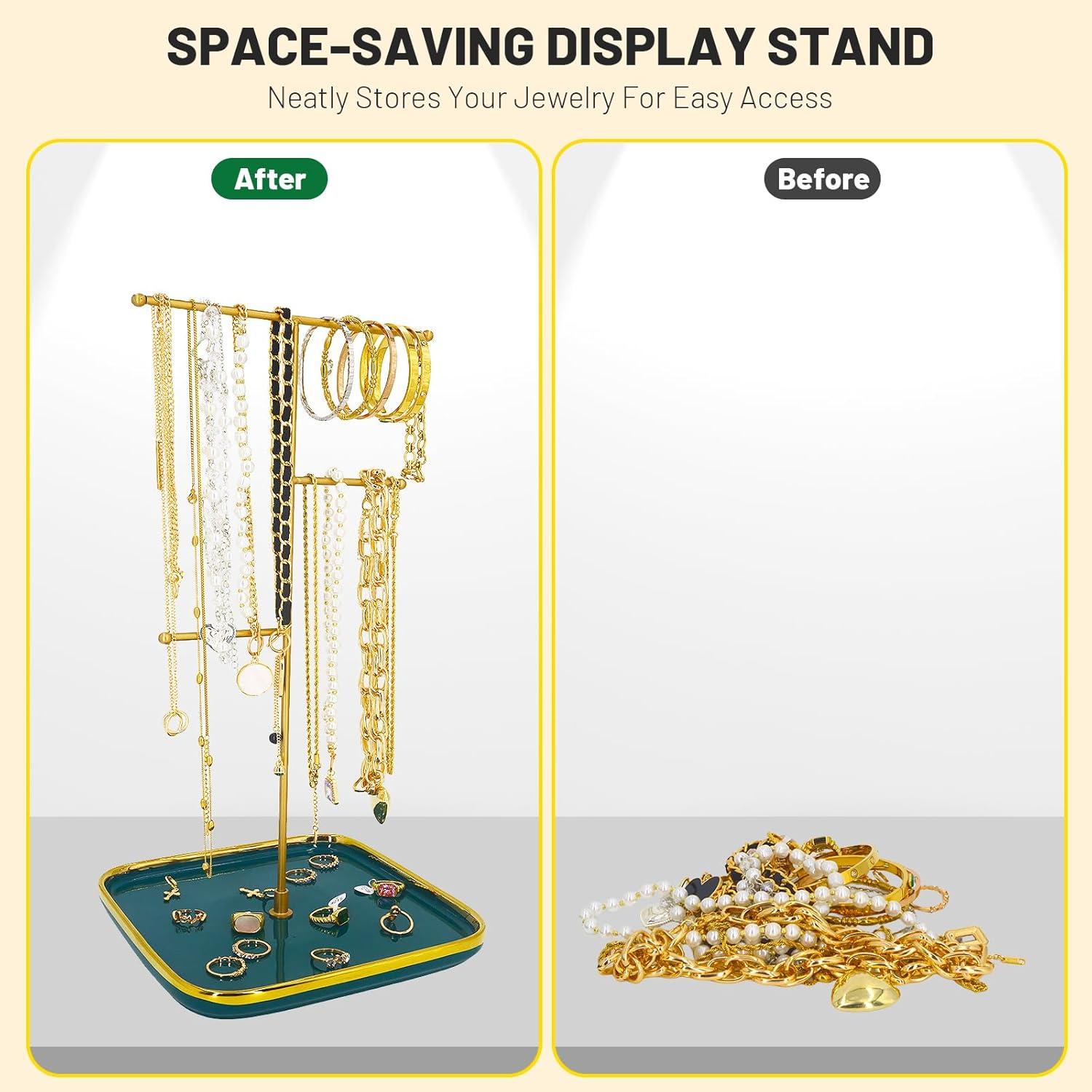 Soporte para Collares Lubaku Cerámica Verde Esmeralda 40cm