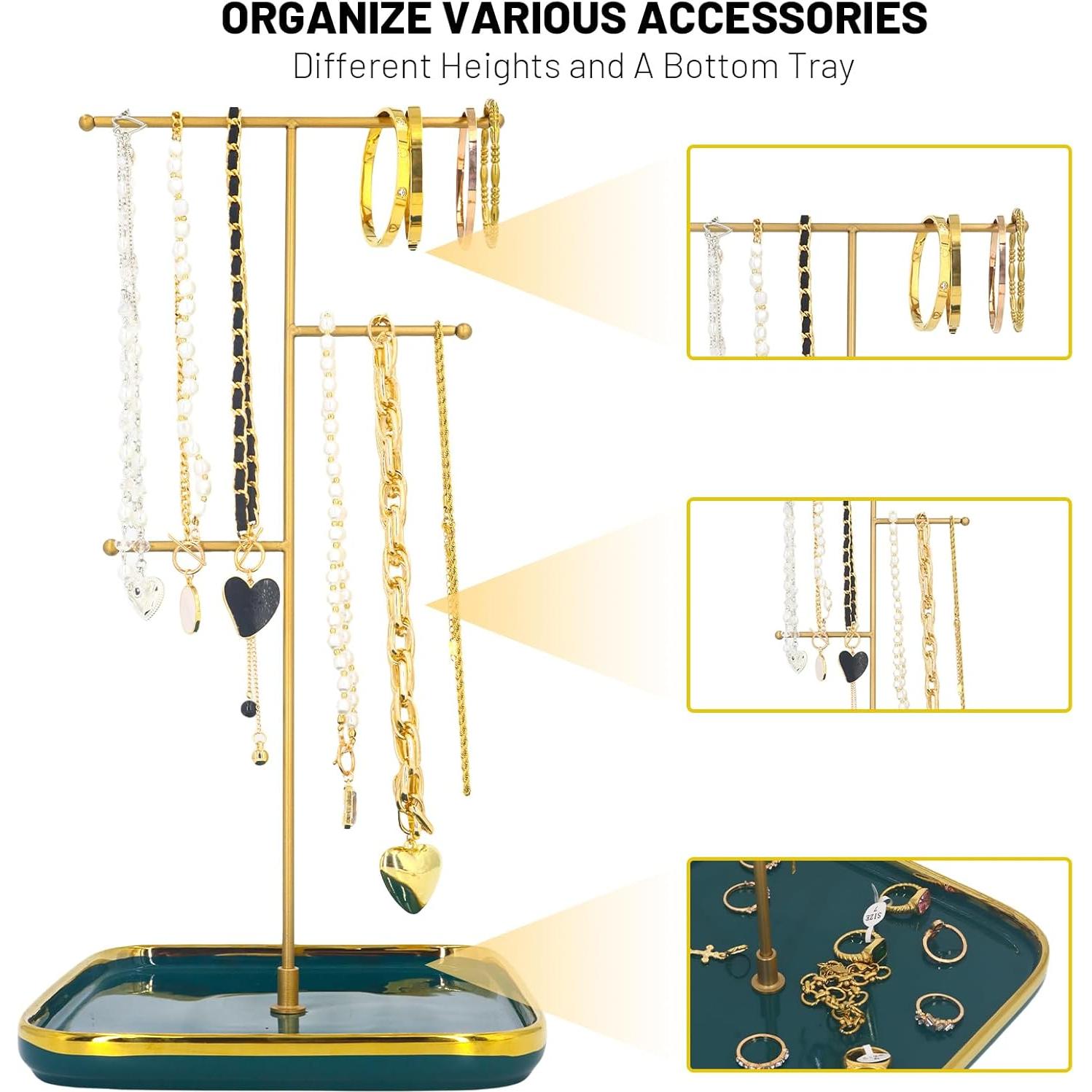 Soporte para Collares Lubaku Cerámica Verde Esmeralda 40cm