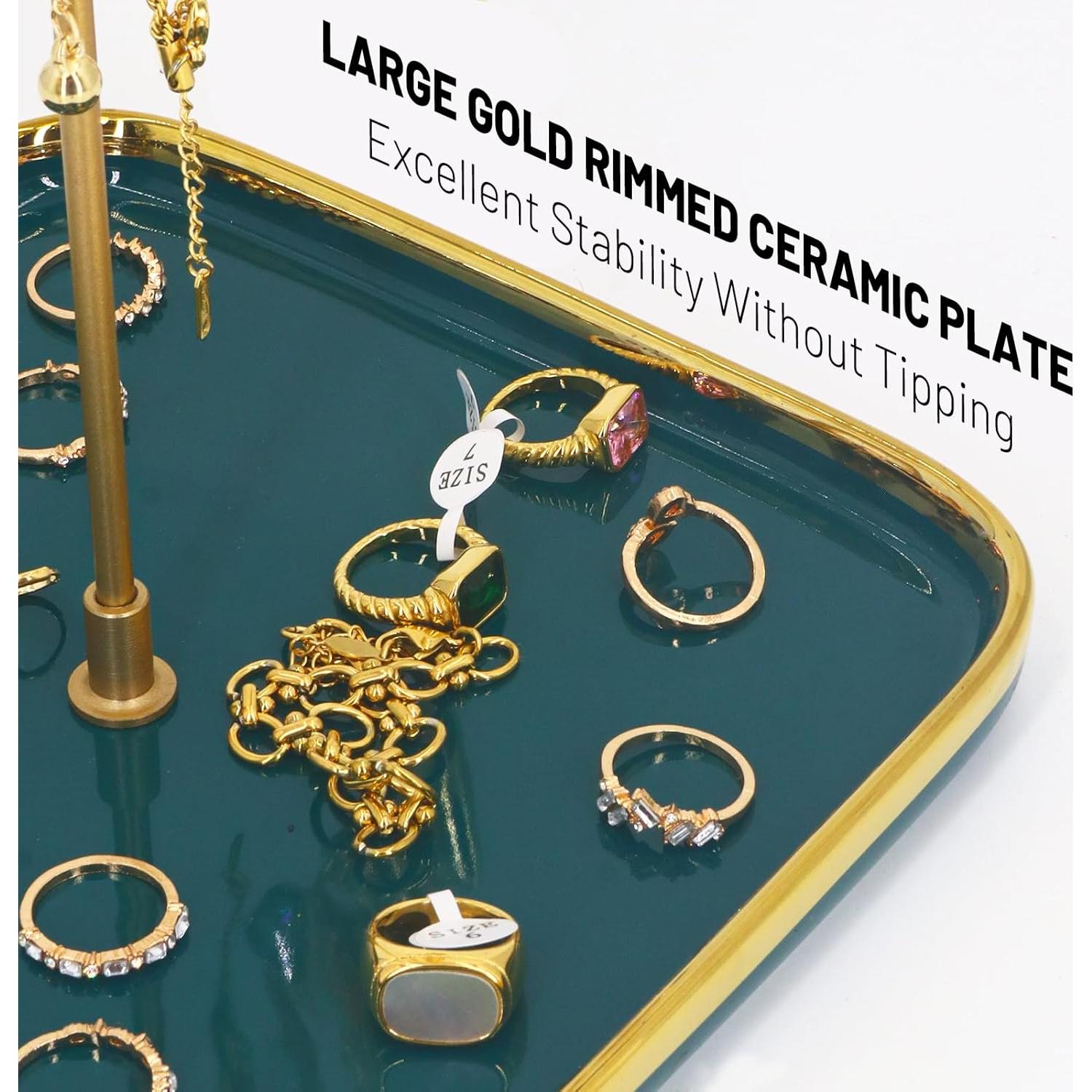 Soporte para Collares Lubaku Cerámica Verde Esmeralda 40cm