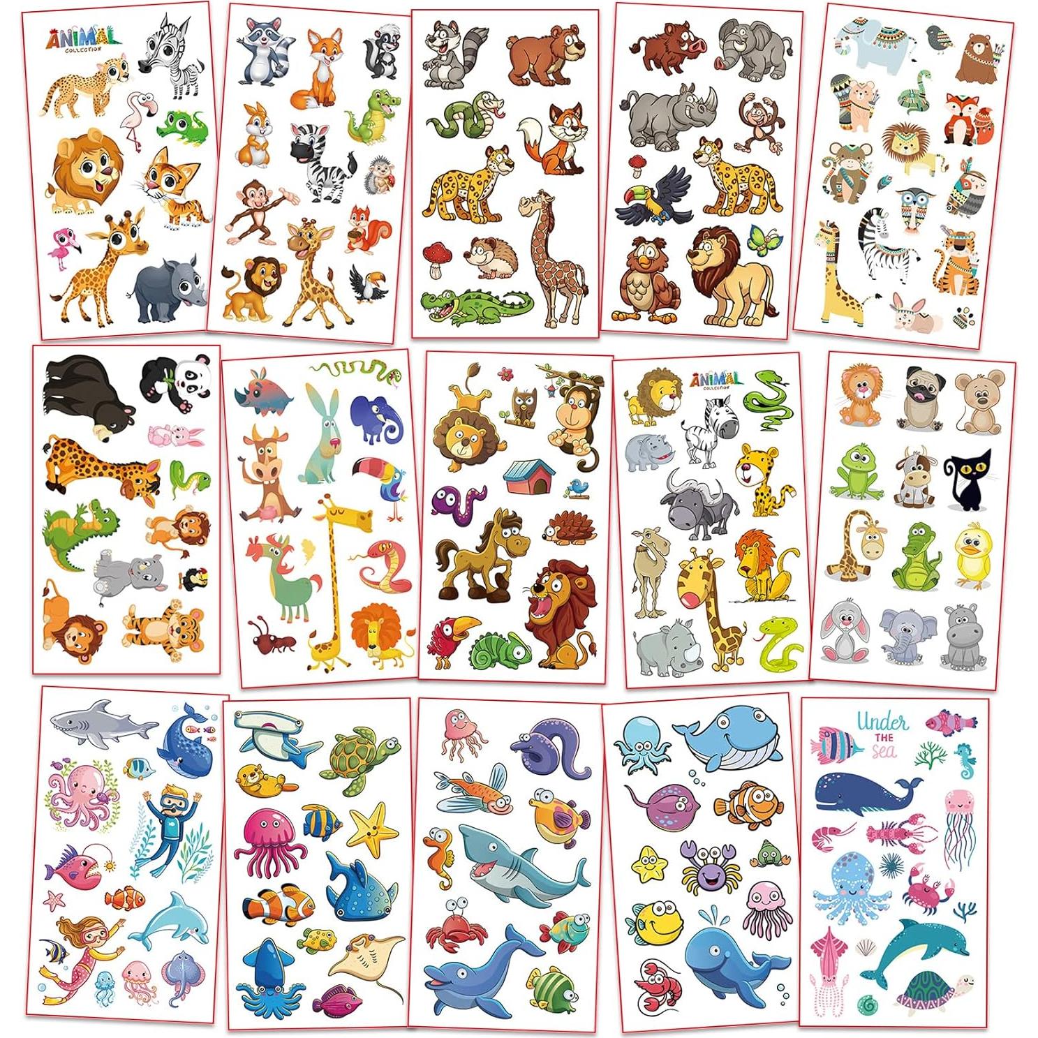 Tatuajes Temporales Impermeables Metker - 350 Piezas Niños