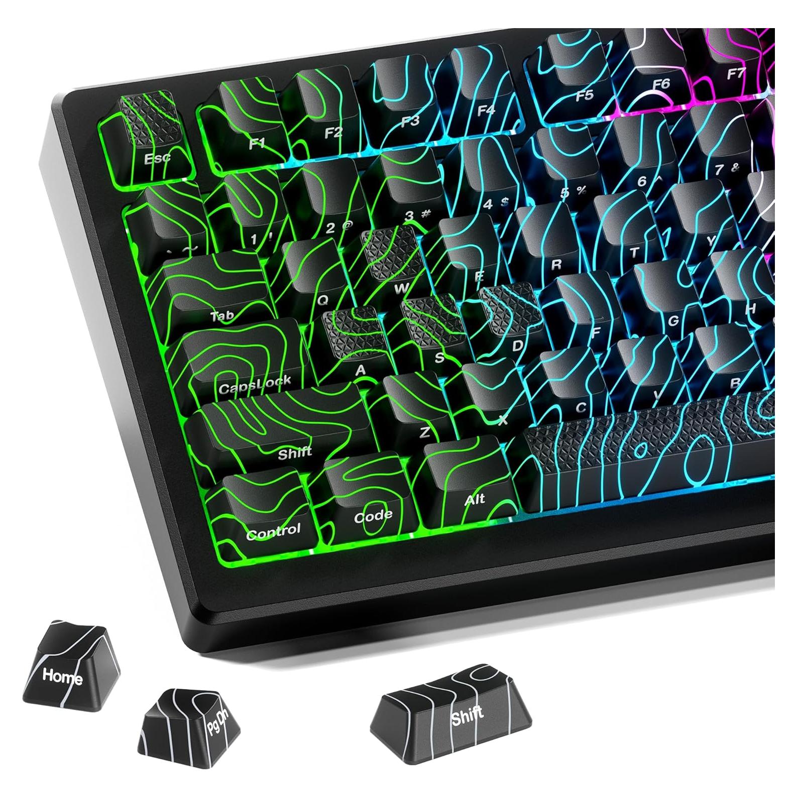 Juego de Teclas Brillantes HITIME IMD 118 Teclas Negras RGB