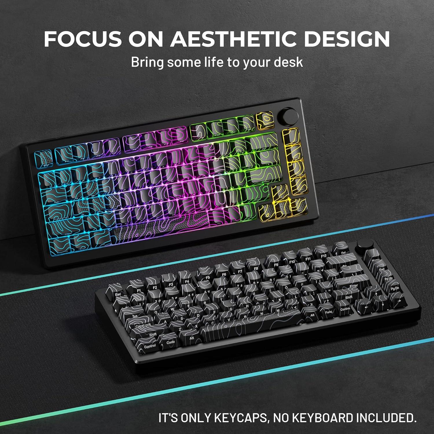 Juego de Teclas Brillantes HITIME IMD 118 Teclas Negras RGB