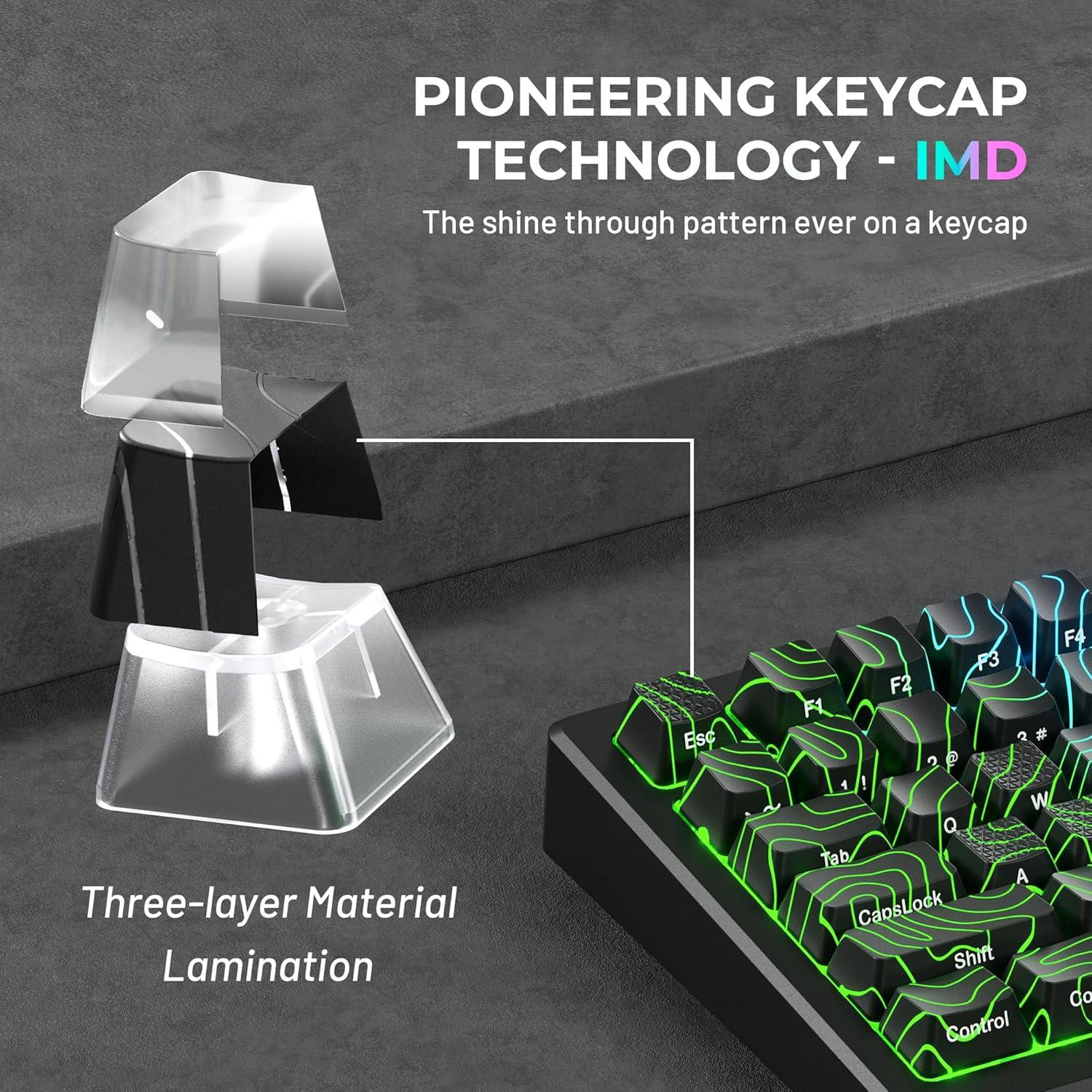 Juego de Teclas Brillantes HITIME IMD 118 Teclas Negras RGB