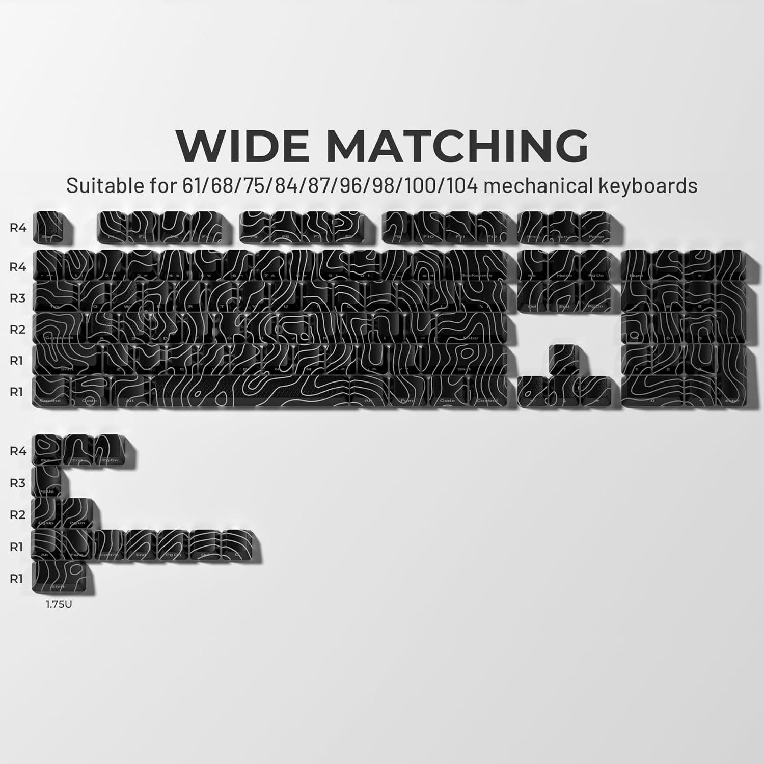 Juego de Teclas Brillantes HITIME IMD 118 Teclas Negras RGB