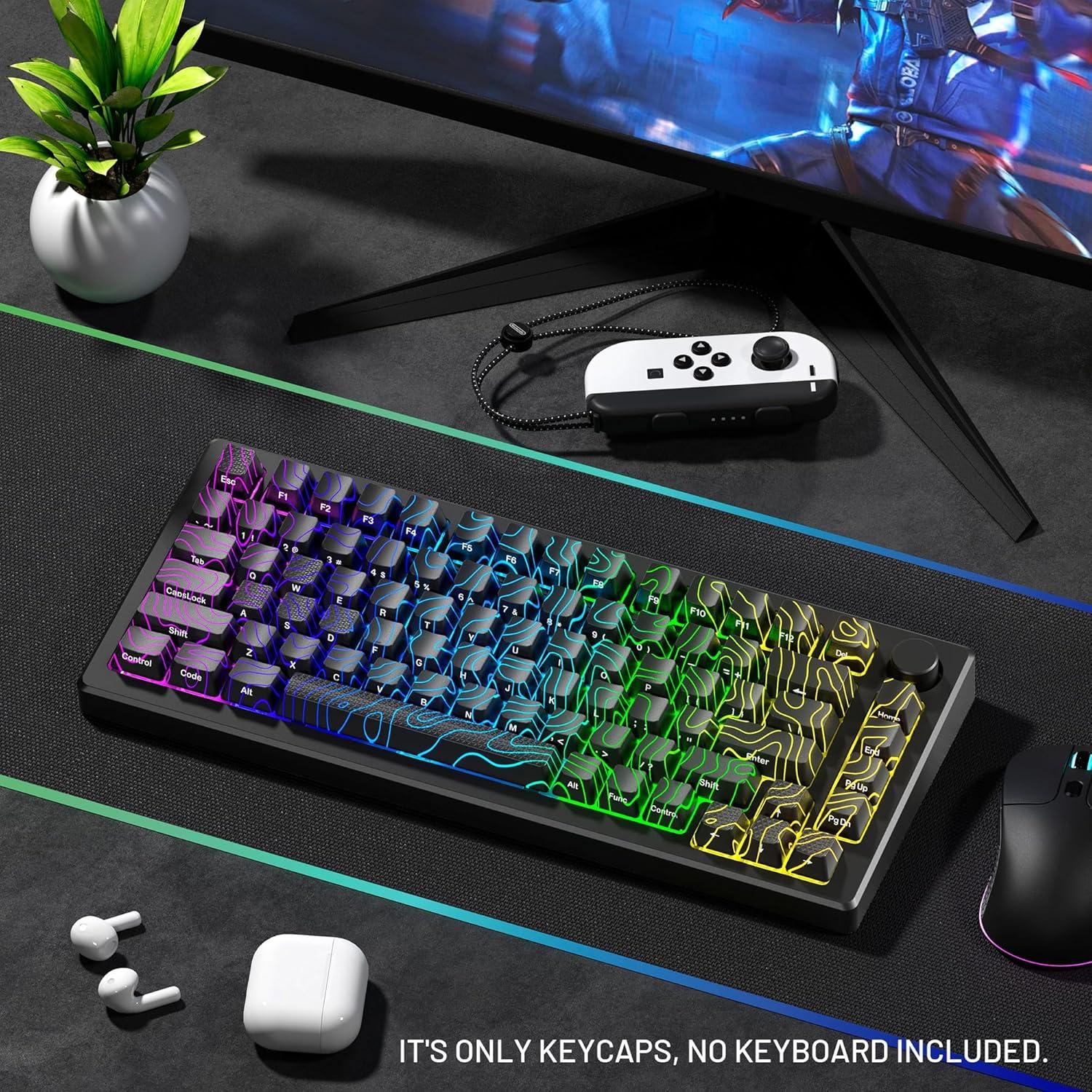 Juego de Teclas Brillantes HITIME IMD 118 Teclas Negras RGB