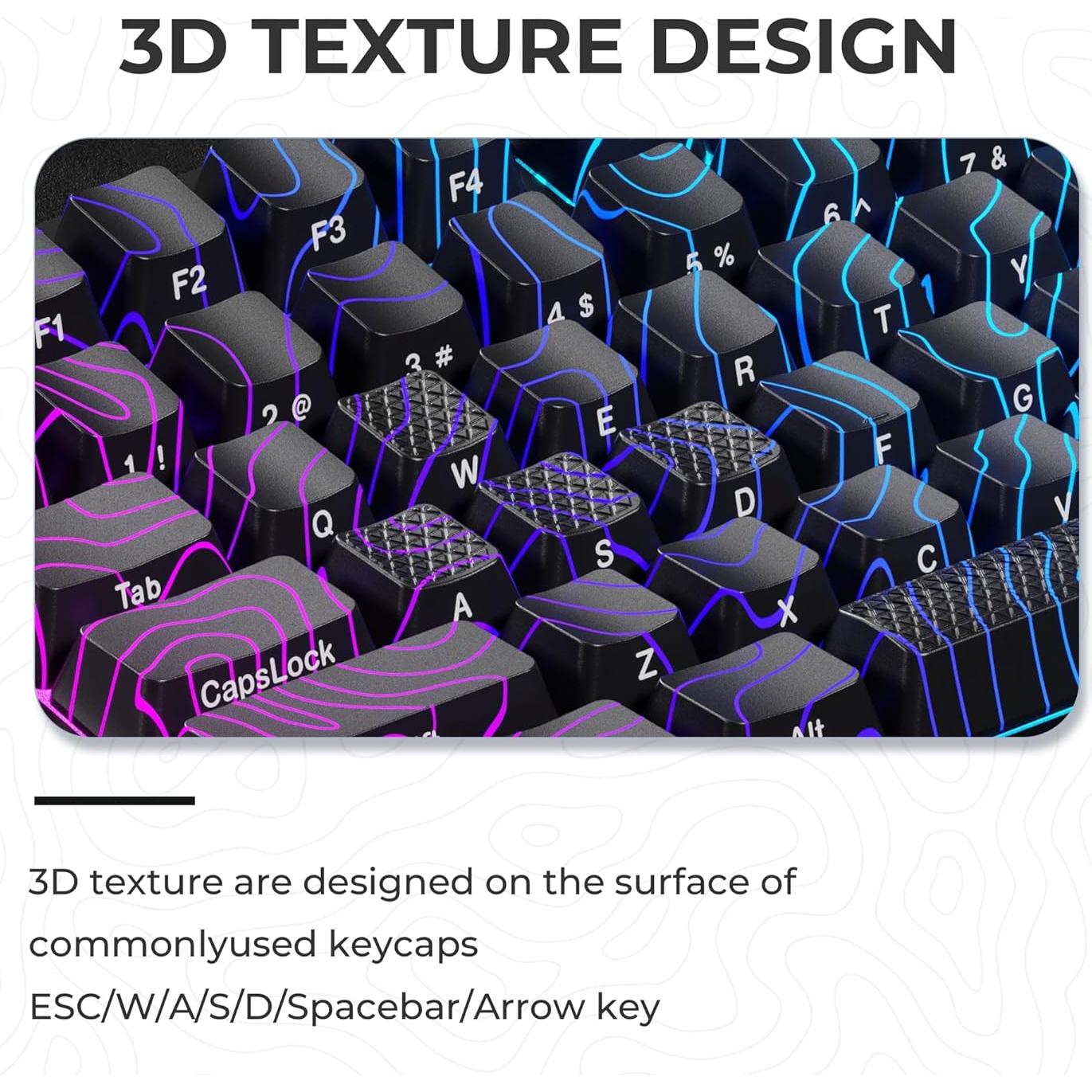 Juego de Teclas Brillantes HITIME IMD 118 Teclas Negras RGB