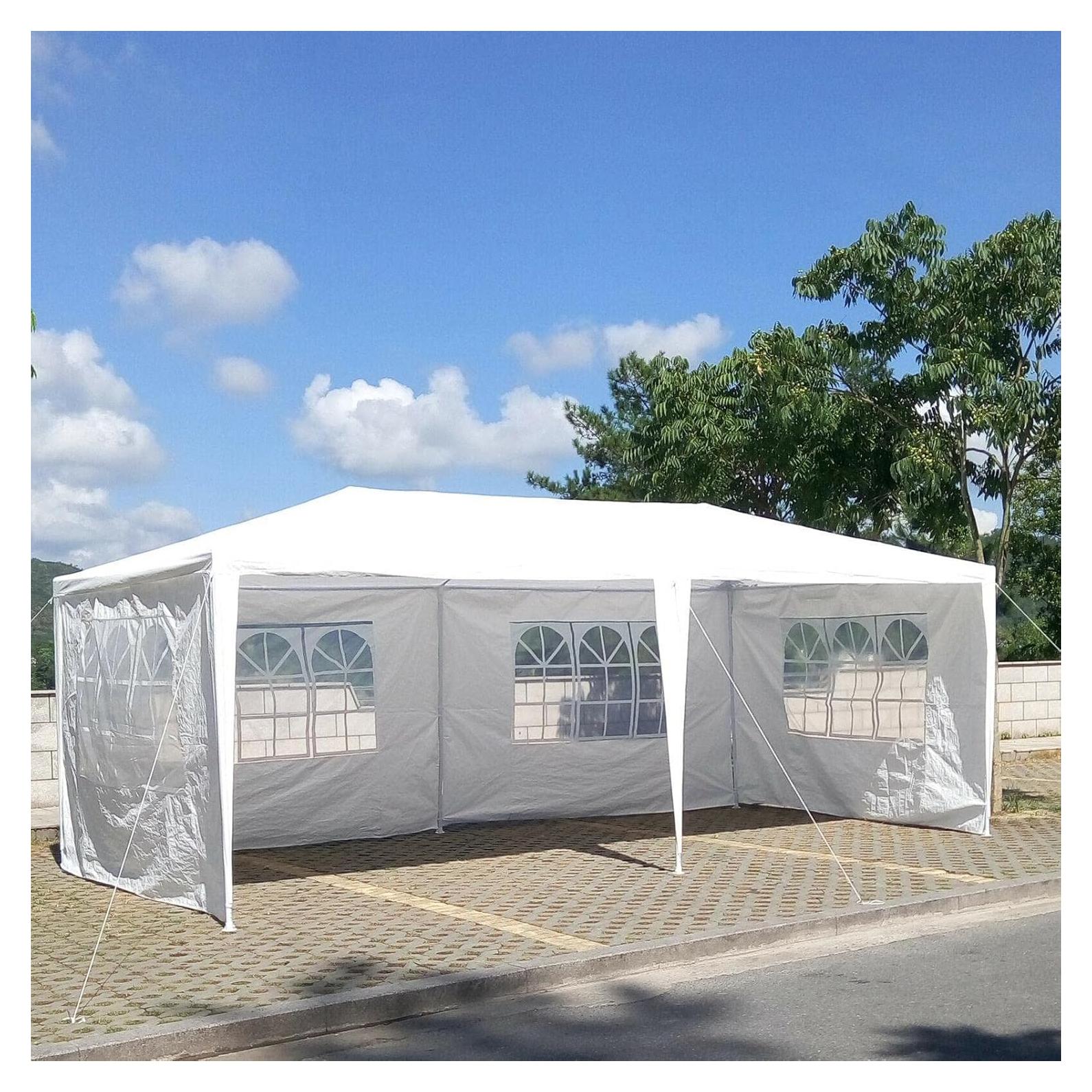 Carpa de Jardín Yomahni 3.05x6.1m Blanca Resistente al Agua