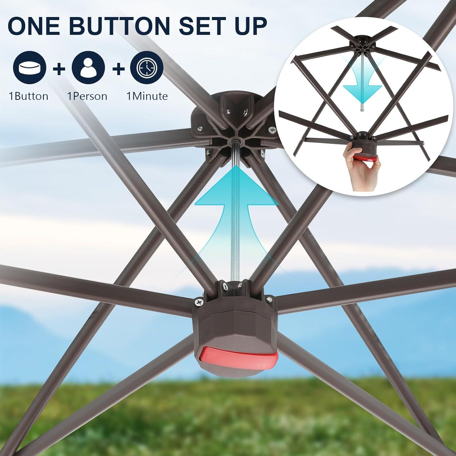 Carpa Plegable COOSHADE 12x12 con Mosquitera Camuflaje