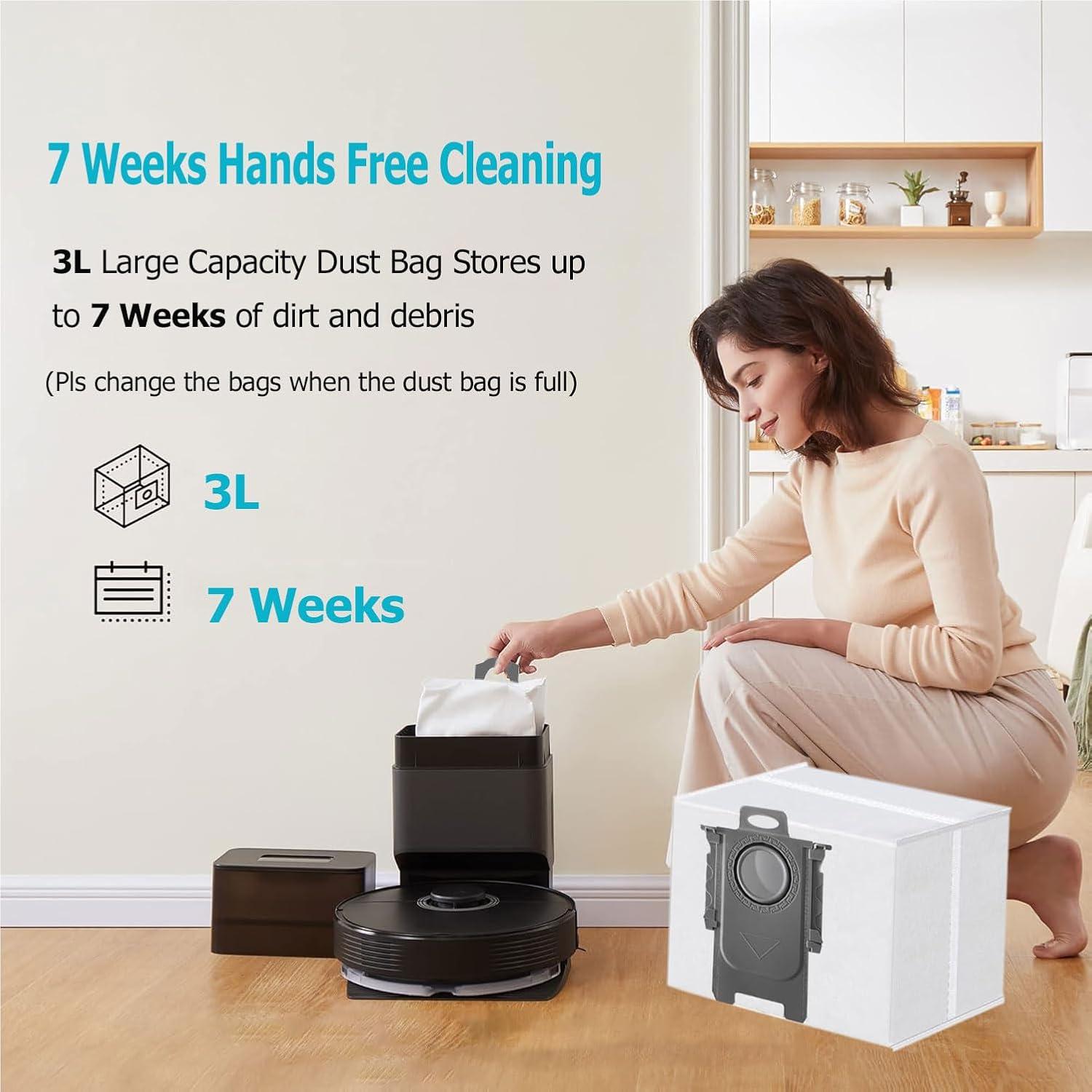 Paquete de 12 bolsas de polvo Janhaley para Roborock 3L