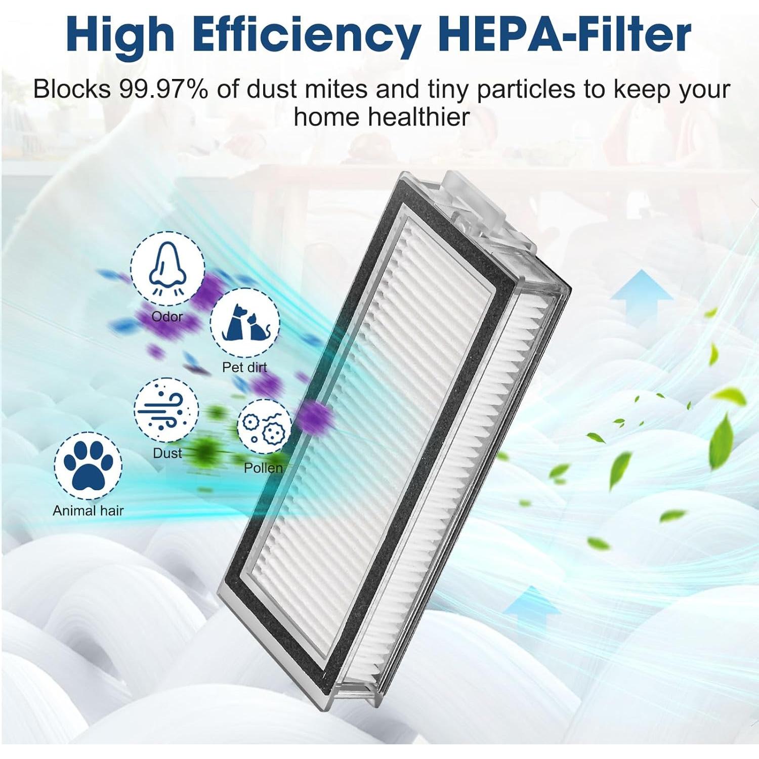 Kit de Reemplazo 23PCS DrRobor para Aspiradora Roborock Q8 Max+/Q5 Pro+