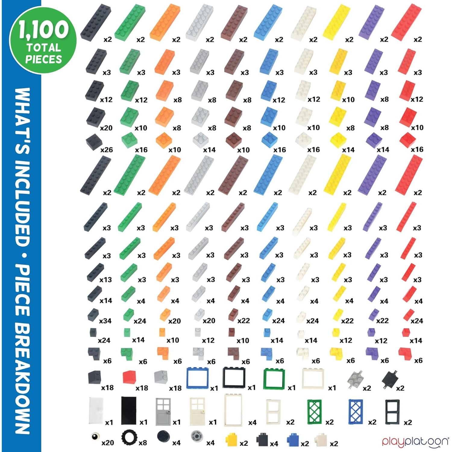 Juego de Bloques de Construcción 1100 Piezas Play Platoon