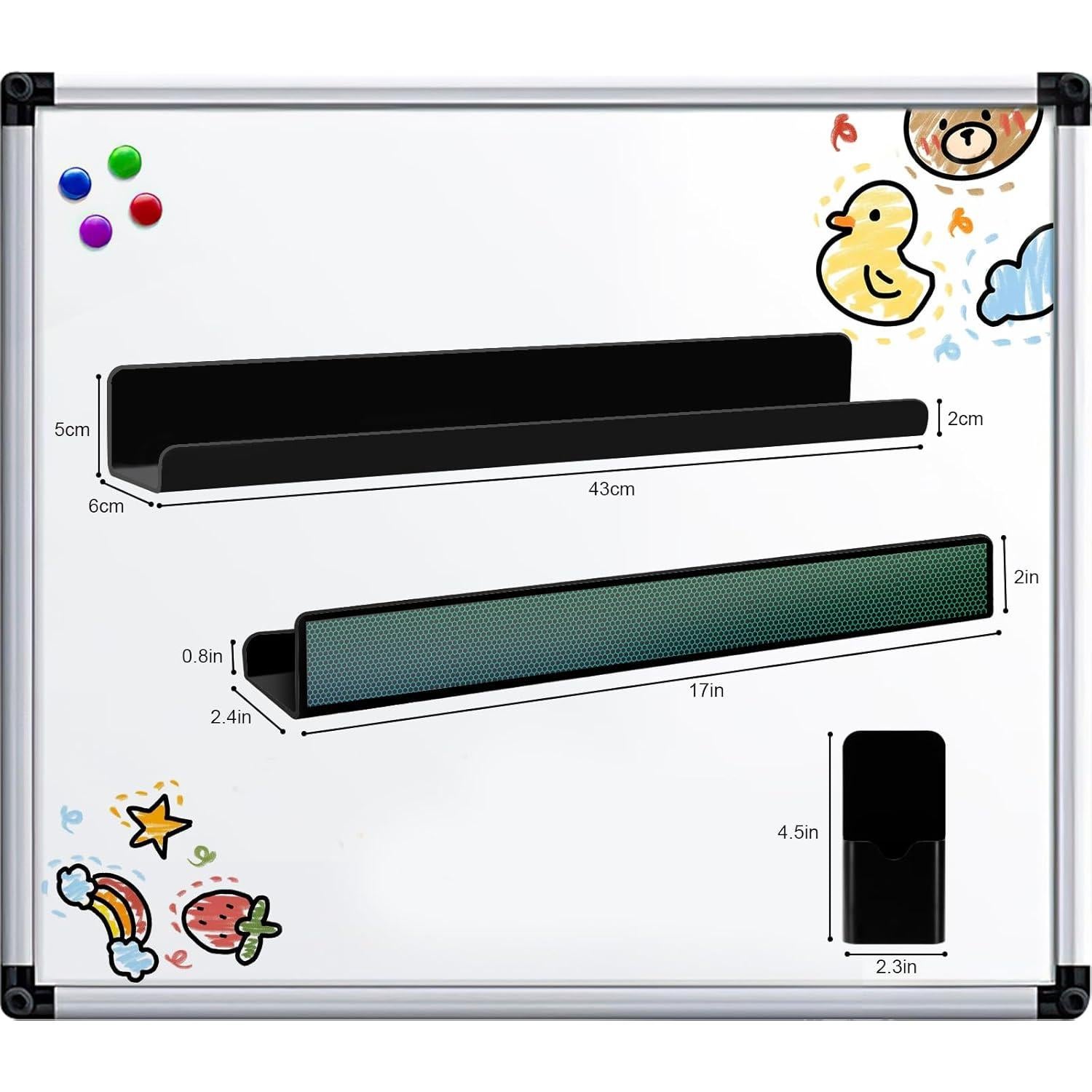 Estante Magnético MATT SAGA 43 cm para Aula y Cocina - 2 Pcs