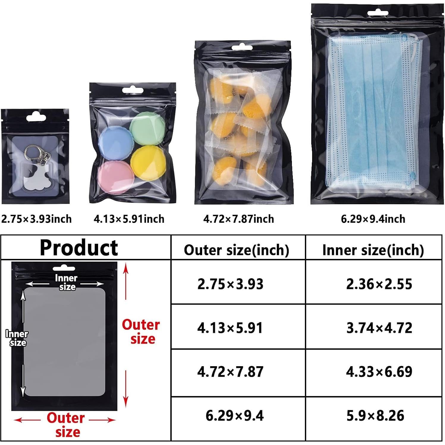 Bolsas Mylar Reutilizables YOTOZU 100 Unidades 6.9x10cm