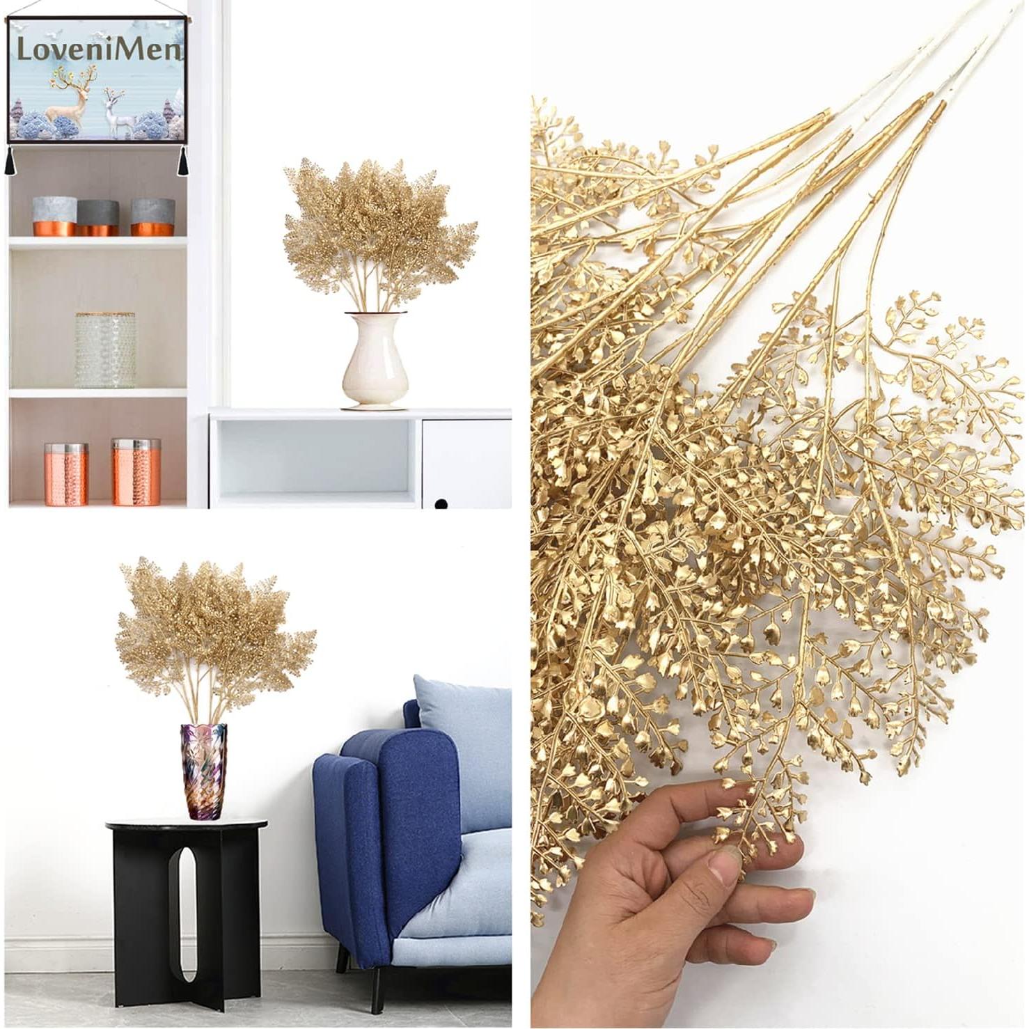 Plantas Artificiales Doradas LOVENIMEN 76 cm - Paquete de 2
