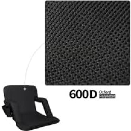 Asientos de Estadio Plegables Summates con Respaldo Ajustable - Paquete de 2, Negro