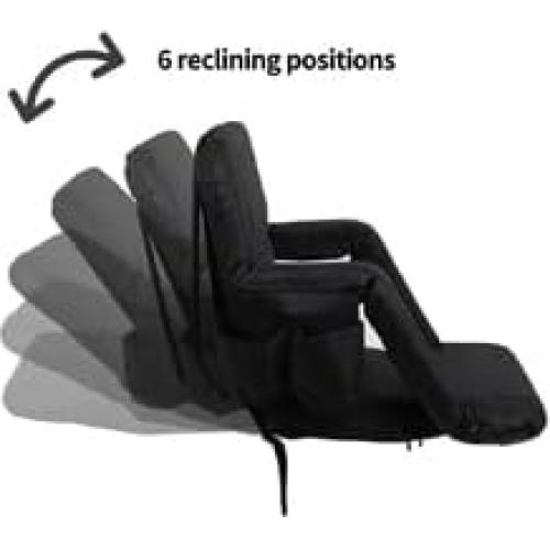 Asientos de Estadio Plegables Summates con Respaldo Ajustable - Paquete de 2, Negro