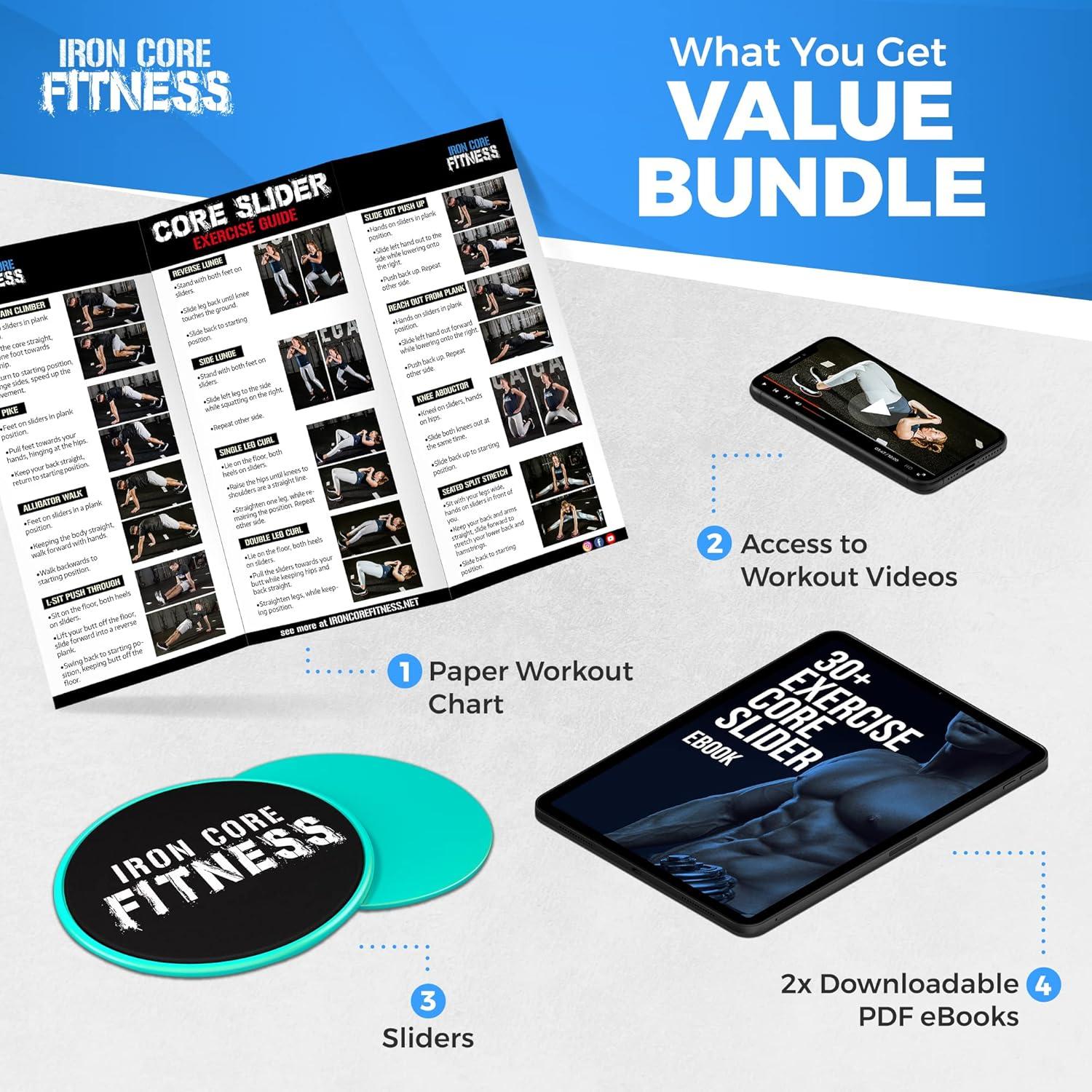 Deslizadores de Núcleo Iron Core Fitness Azul 17.5cm