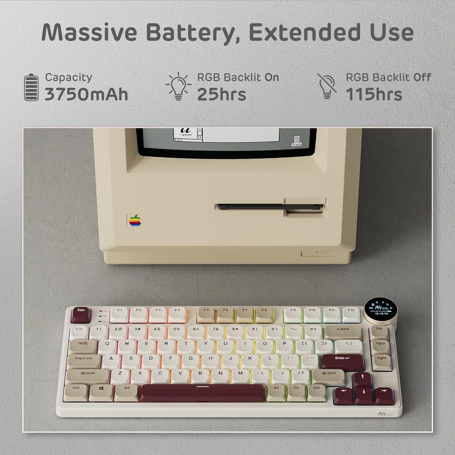 Teclado Mecánico Inalámbrico RK Royal Kludge N80 75% Marrón