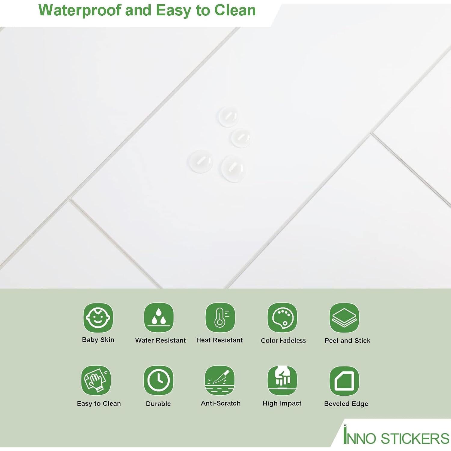 30 Hojas Azulejos Subway Autoadhesivos INNO STICKERS 4x30cm