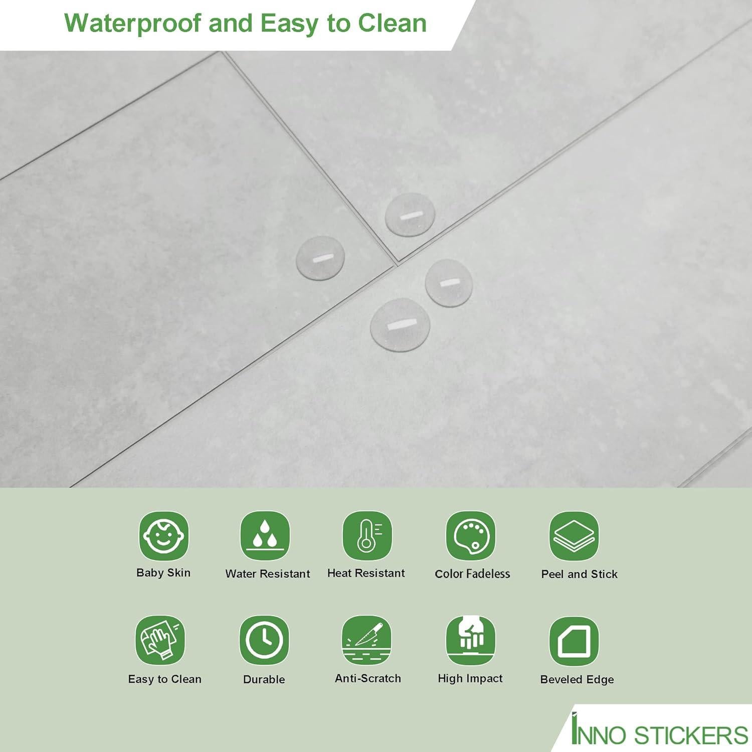 30 Hojas Azulejos Autoadhesivos INNO 10.16x30.48 cm Gris Cemento