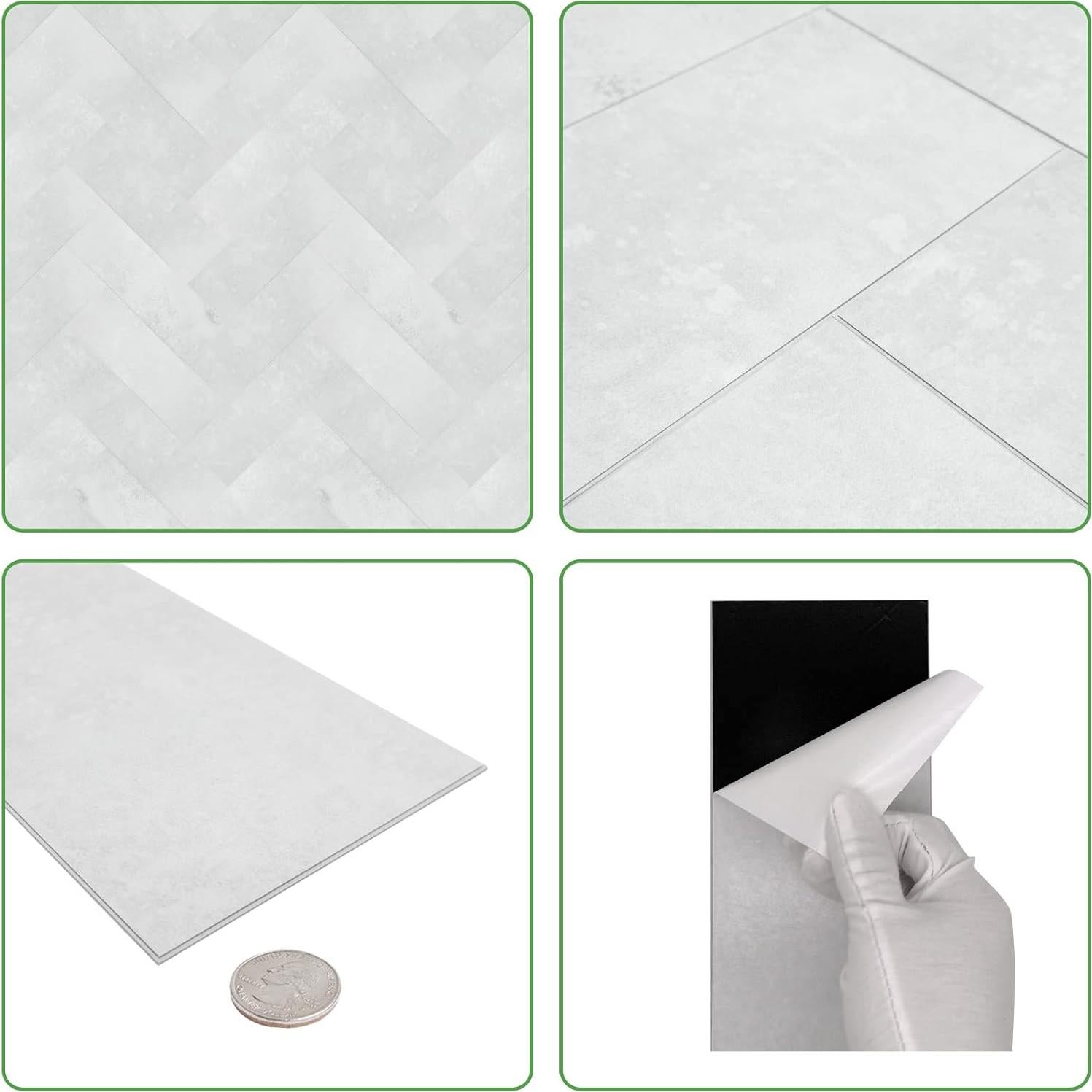 30 Hojas Azulejos Autoadhesivos INNO 10.16x30.48 cm Gris Cemento