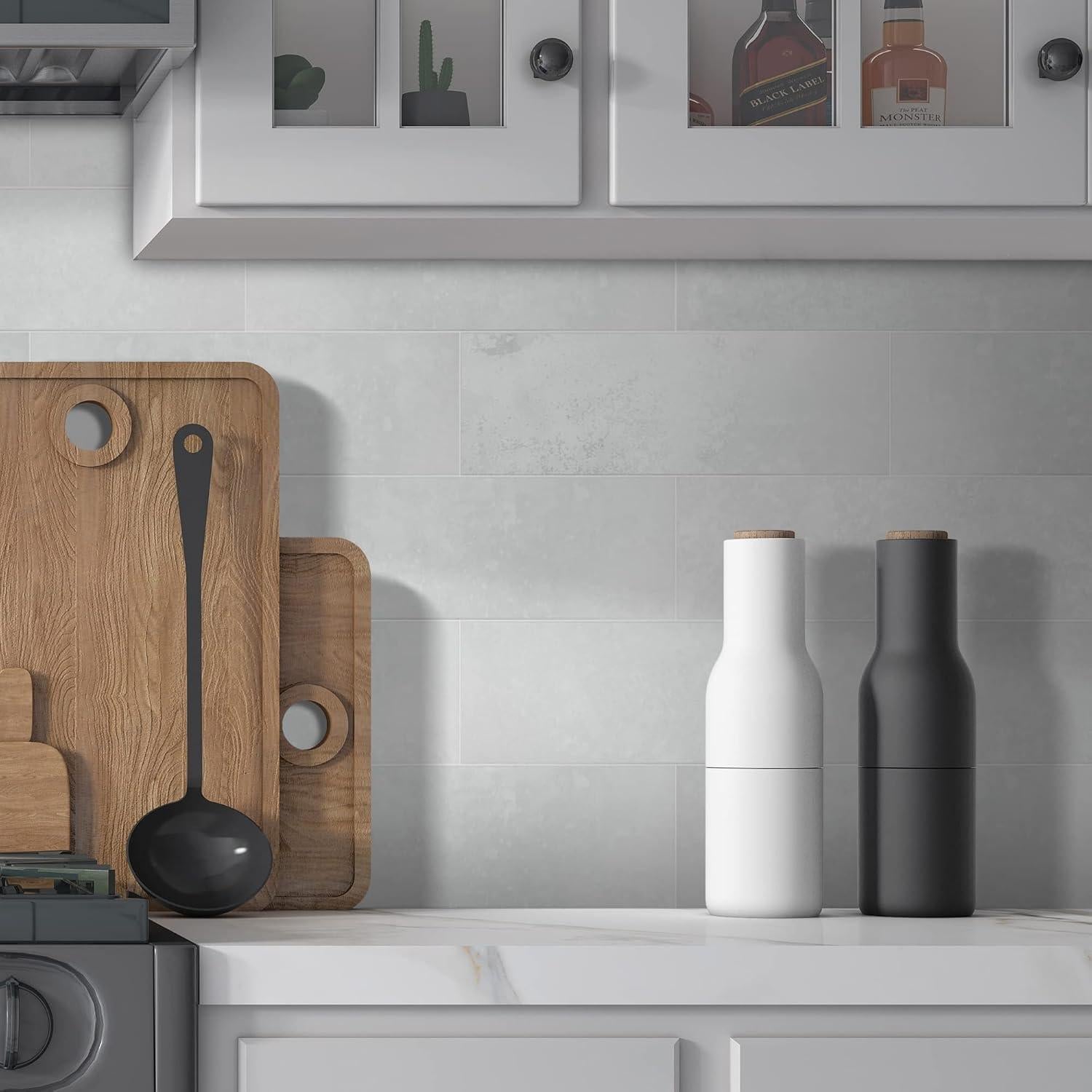 30 Hojas Azulejos Autoadhesivos INNO 10.16x30.48 cm Gris Cemento