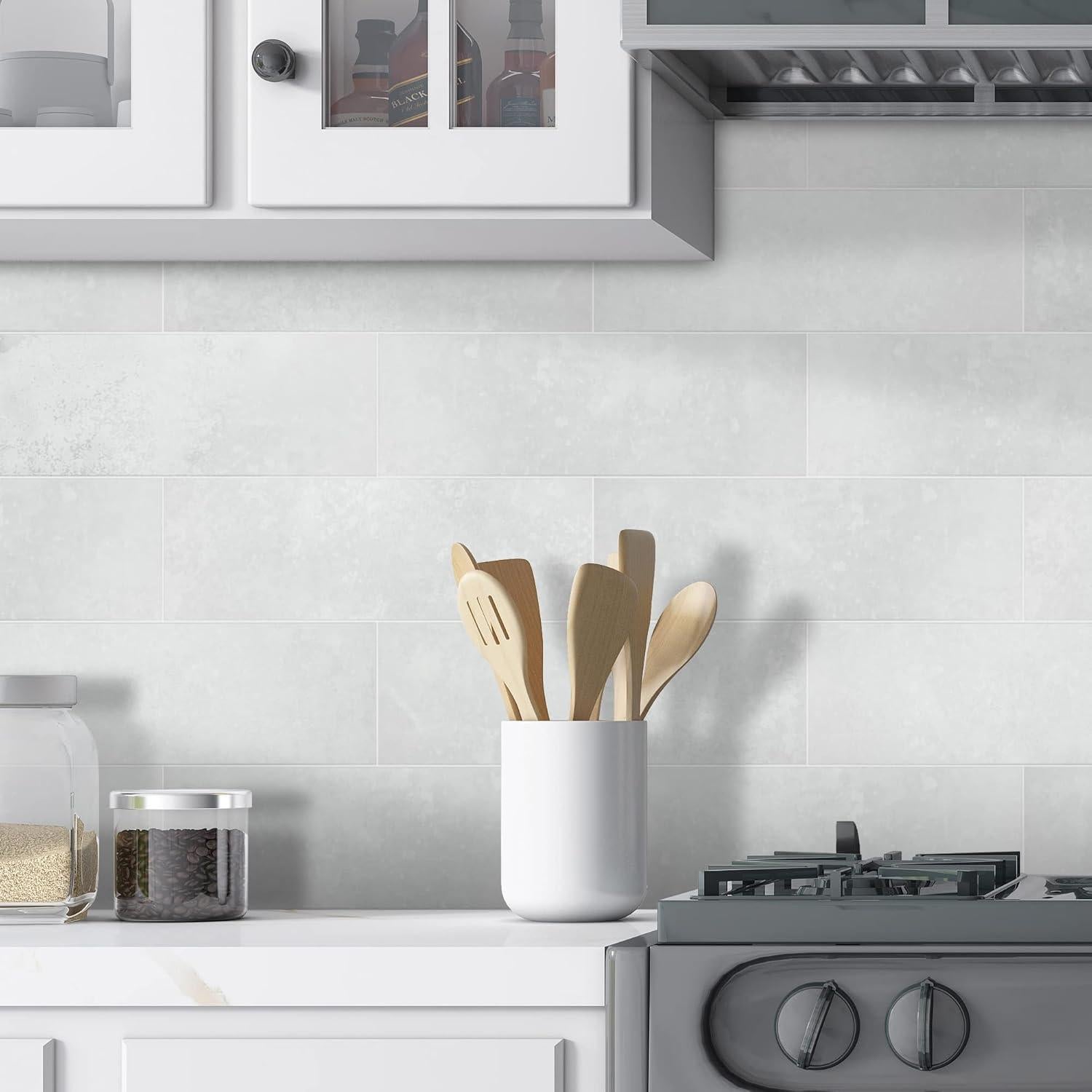 30 Hojas Azulejos Autoadhesivos INNO 10.16x30.48 cm Gris Cemento