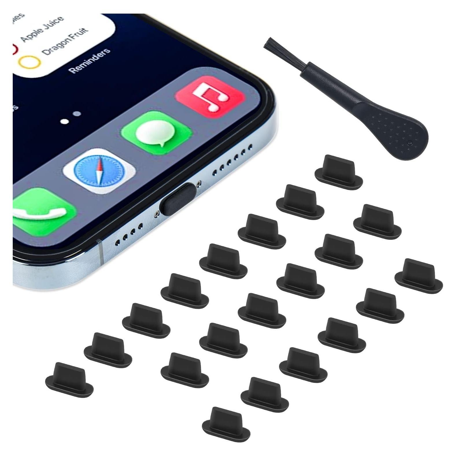 20 Tapones Anti Polvo para iPhone 14, 13, 12, 11 y más