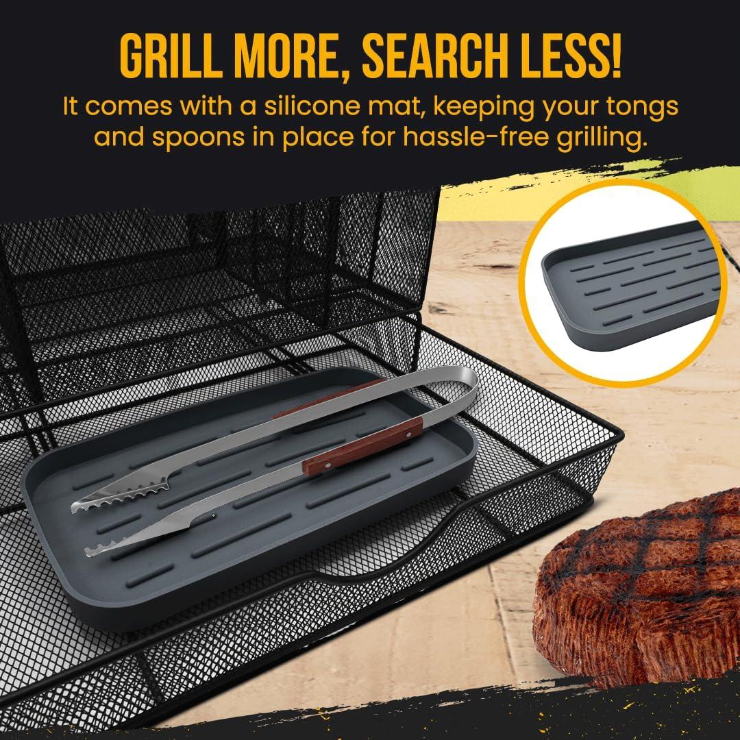 Caddy de Parrilla Plegable Castra Outfitters 34x24 cm Negro