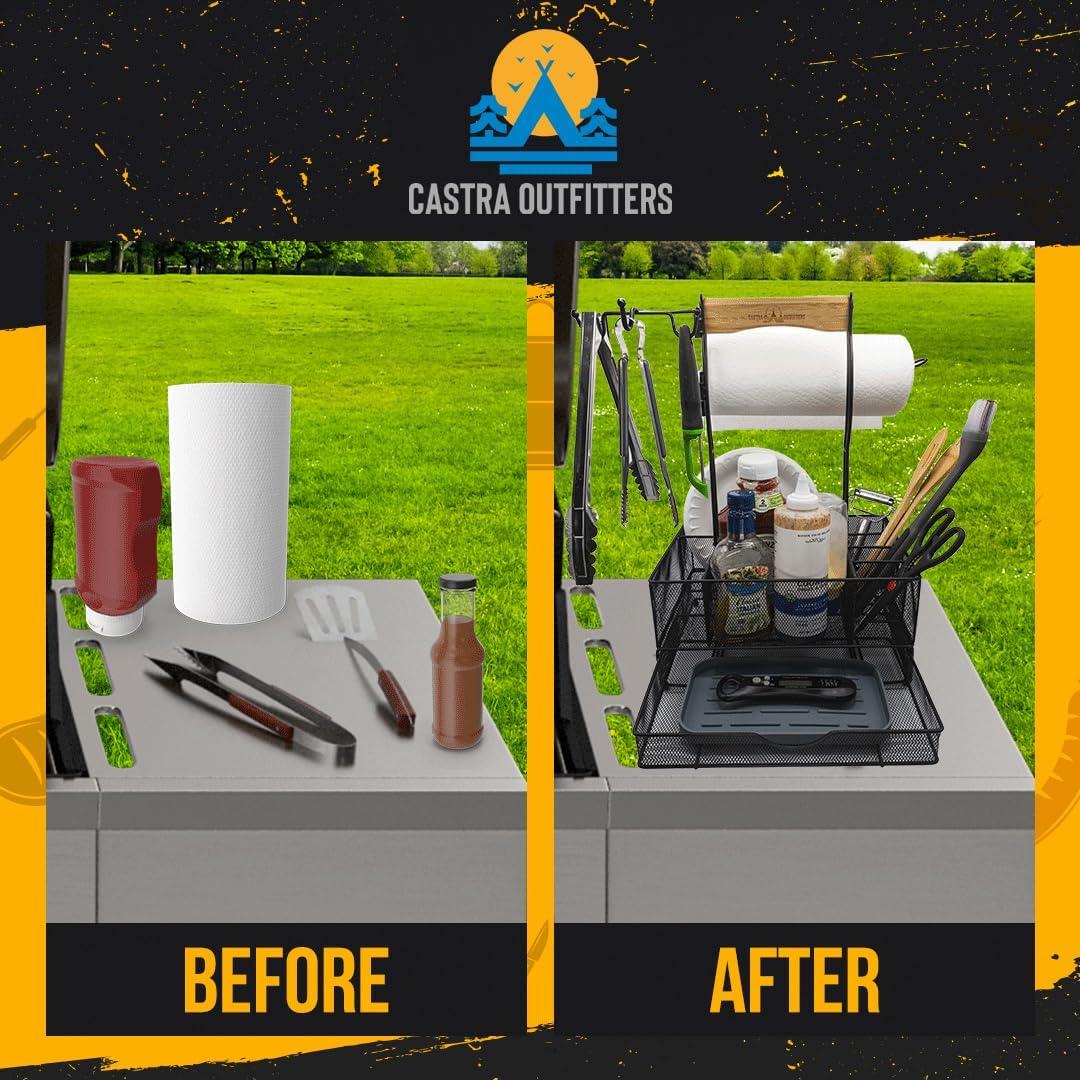 Caddy de Parrilla Plegable Castra Outfitters 34x24 cm Negro