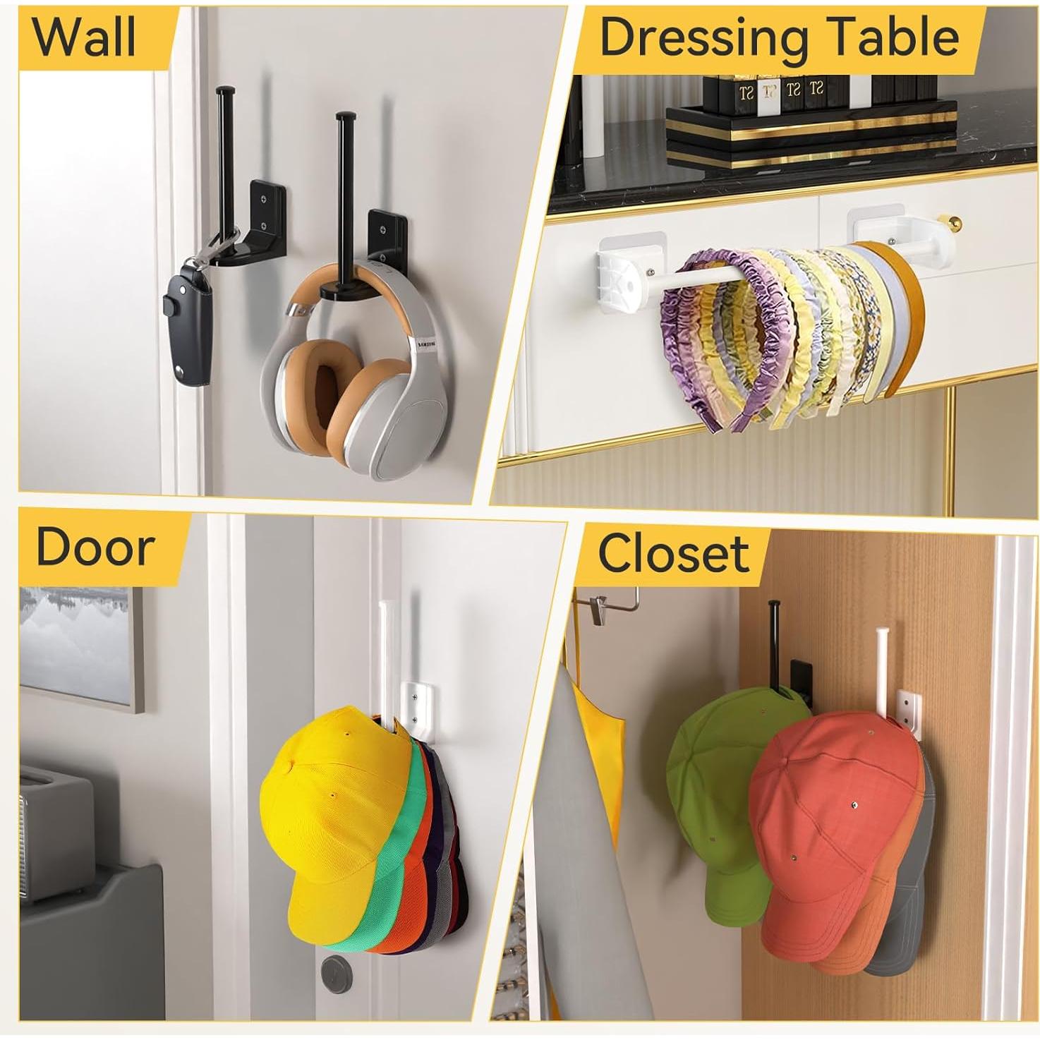 Organizador de Gorras HzTinT Negro 2 Paquete Montaje Pared