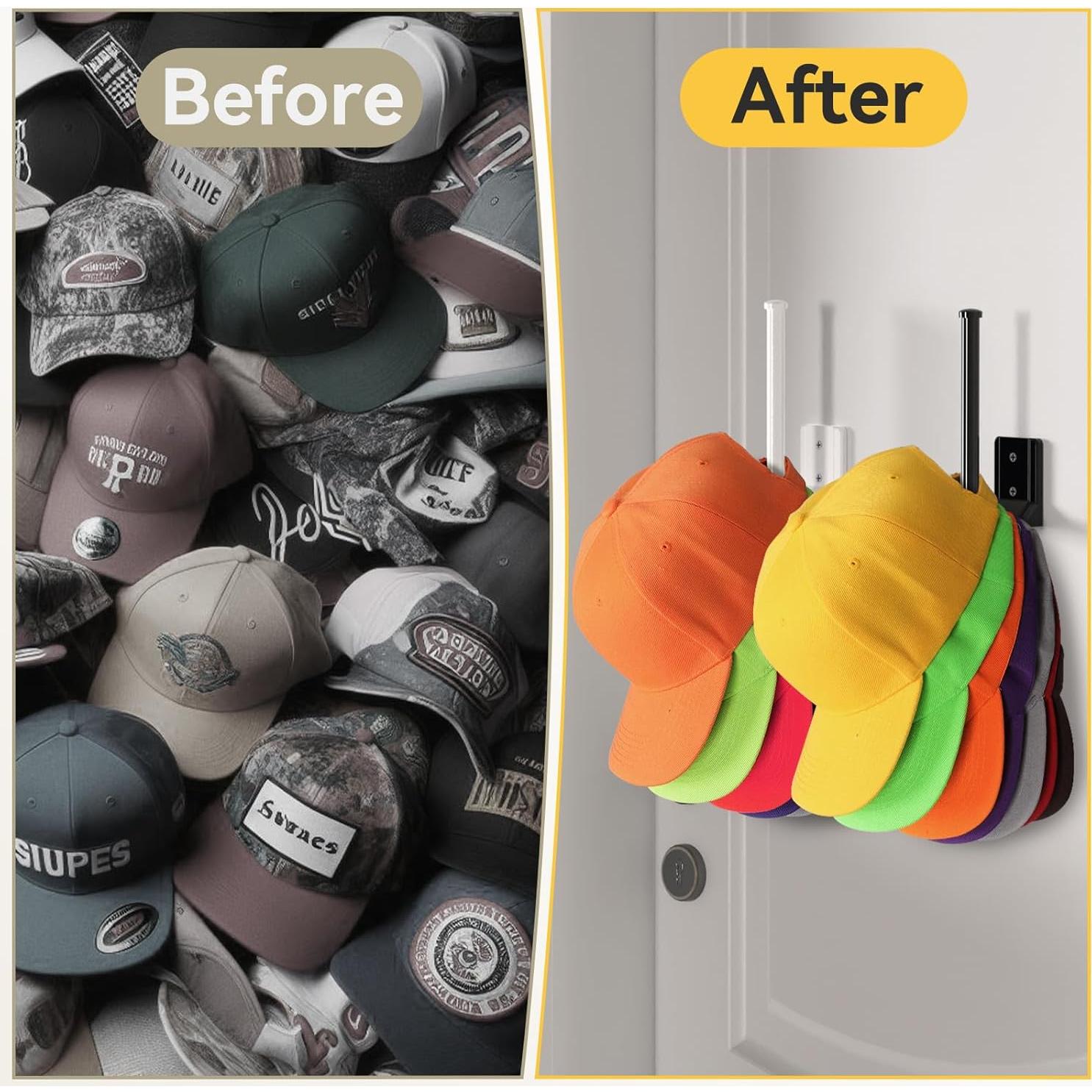 Organizador de Gorras HzTinT Negro 2 Paquete Montaje Pared