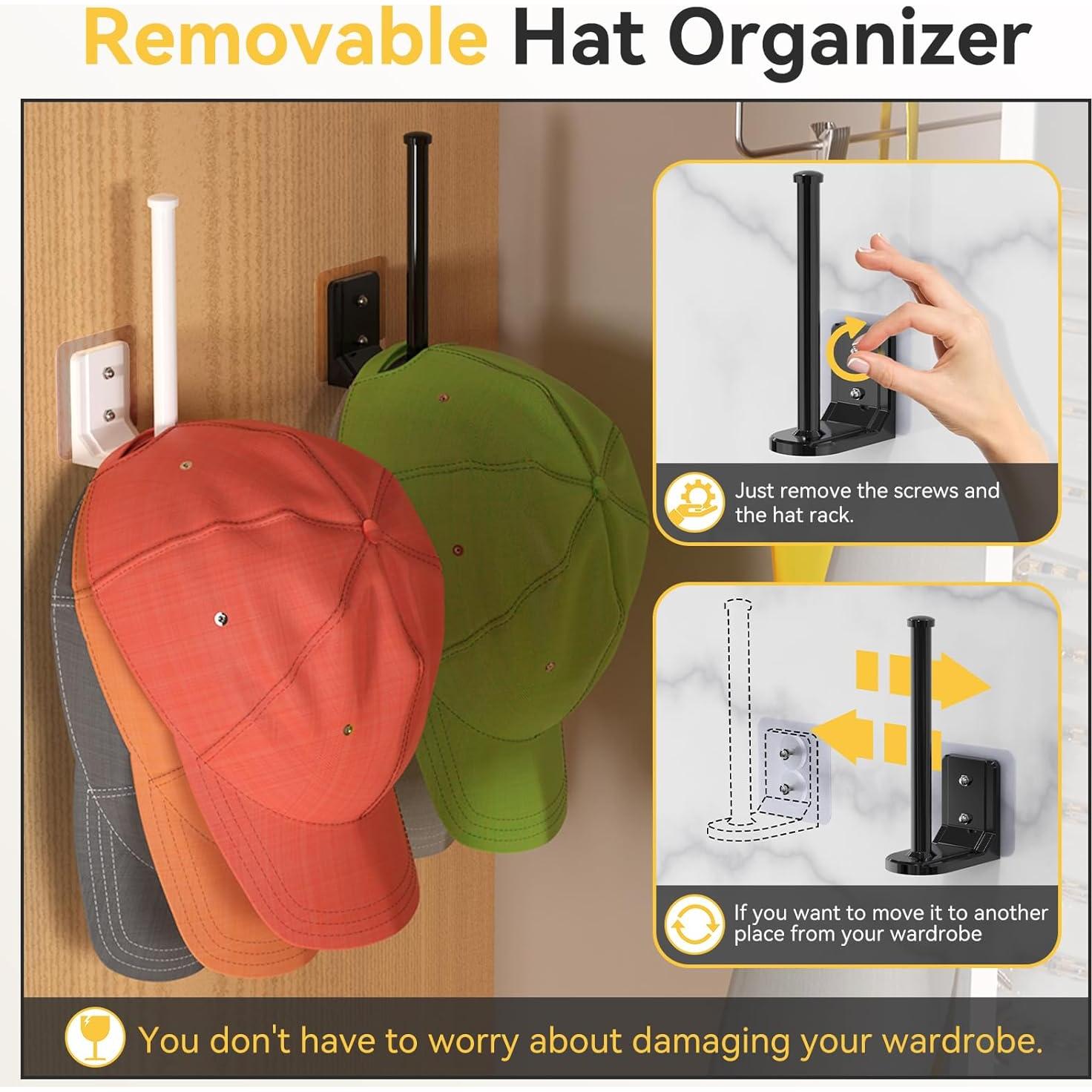 Organizador de Gorras HzTinT Negro 2 Paquete Montaje Pared