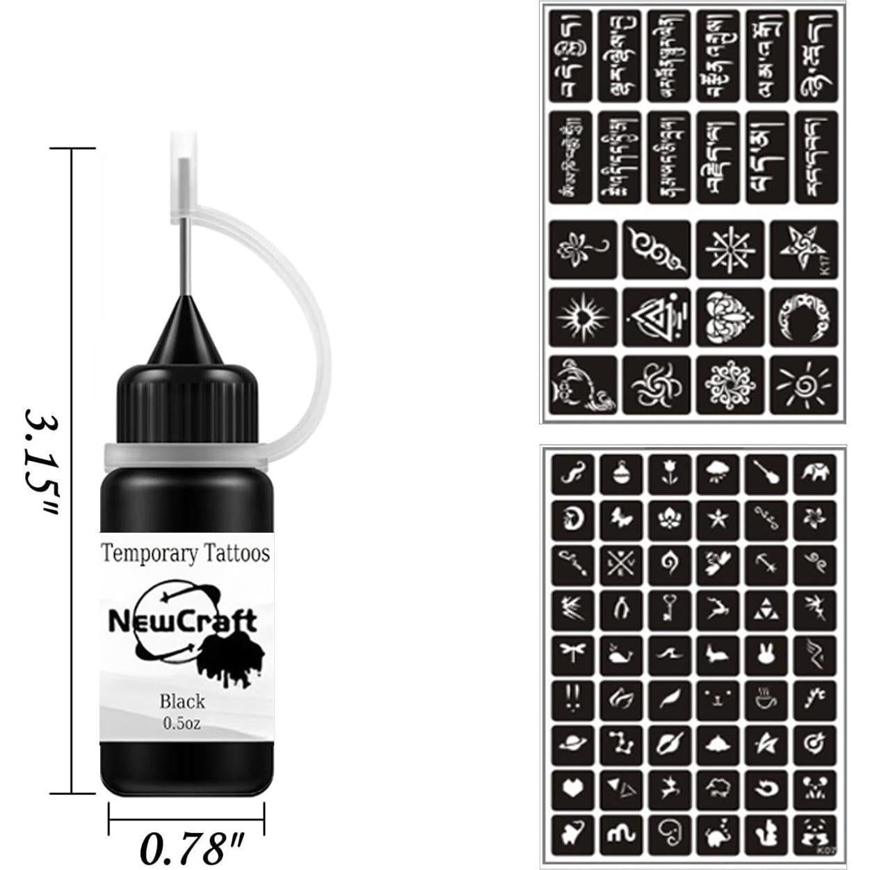 Kit de Tatuajes Temporales NewCraft 8 Botellas Tinta 15ml