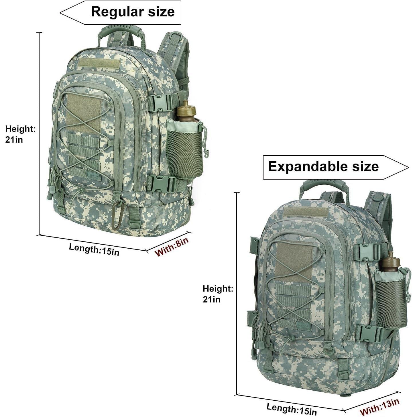 Mochila táctica militar expandible 39-64L Acu senderismo