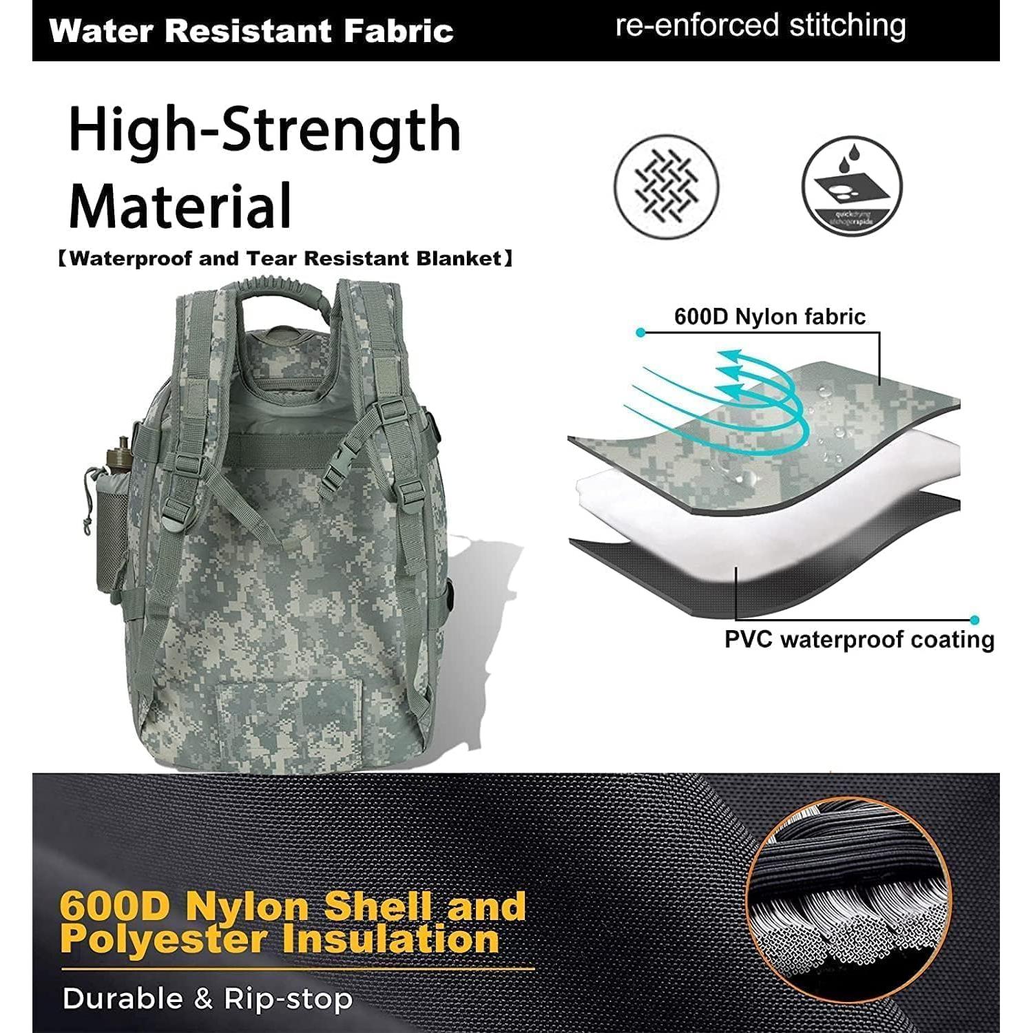 Mochila táctica militar expandible 39-64L Acu senderismo