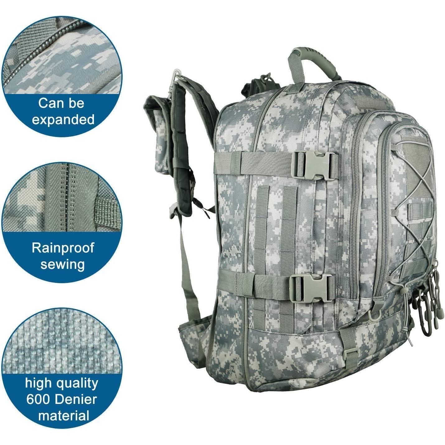 Mochila táctica militar expandible 39-64L Acu senderismo