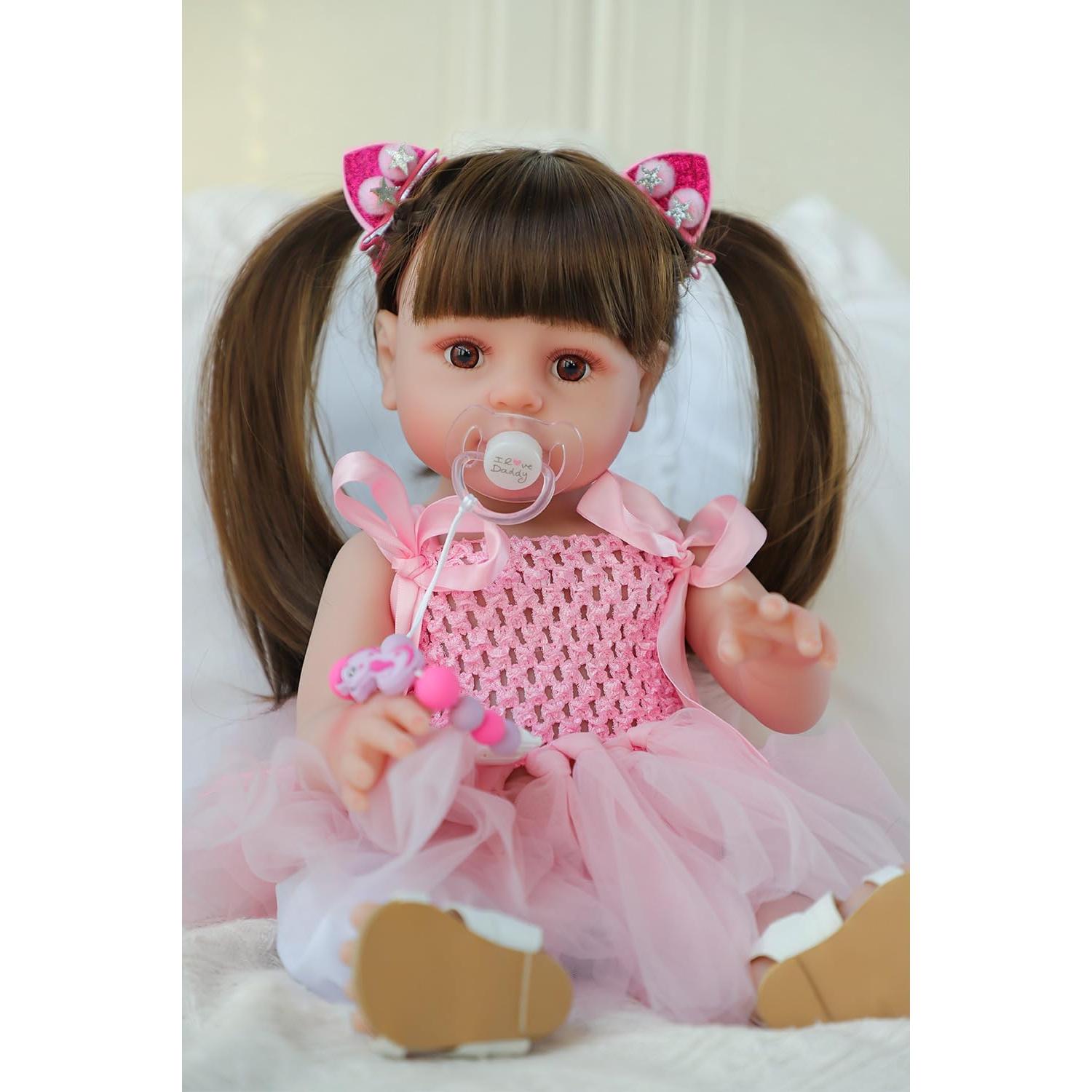 Muñeca Reborn SCOM Niña 45.72 cm Realista con Ropa