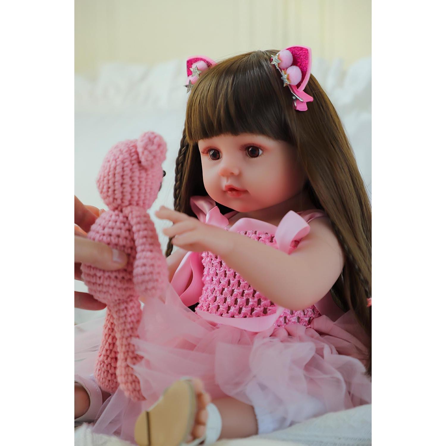 Muñeca Reborn SCOM Niña 45.72 cm Realista con Ropa