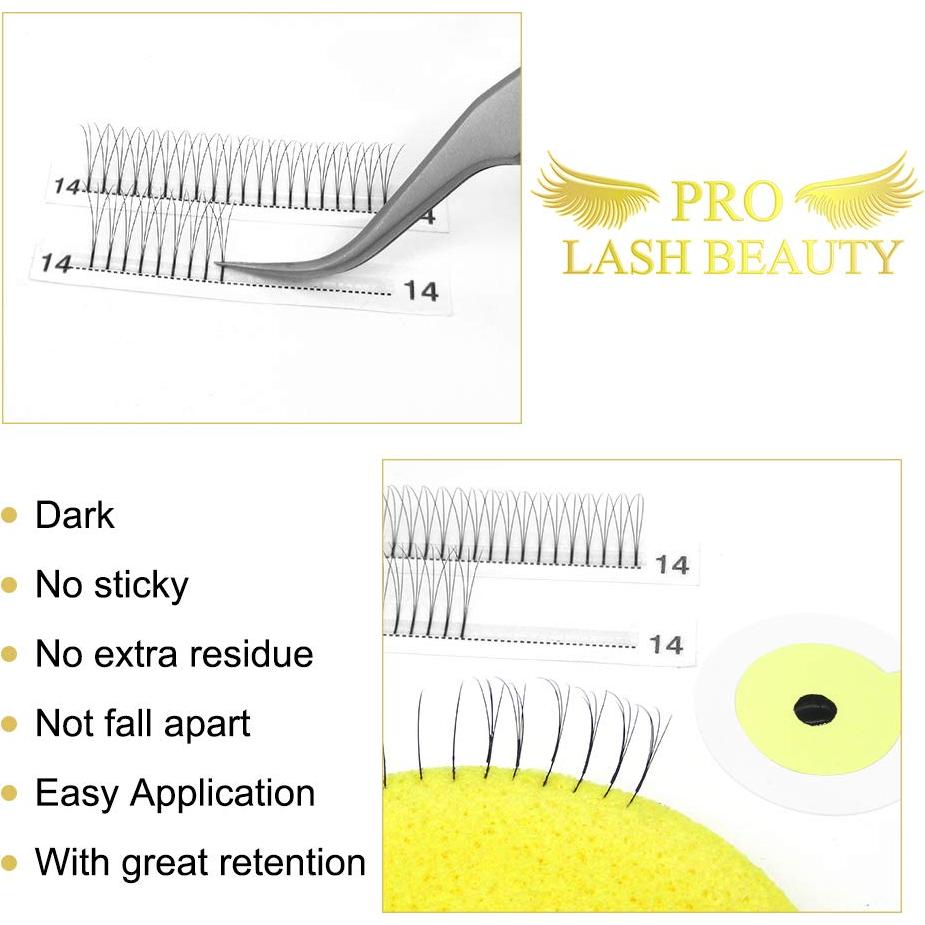 Extensiones de Pestañas Premontadas PRO LASH 3D C 0.07 9-16mm