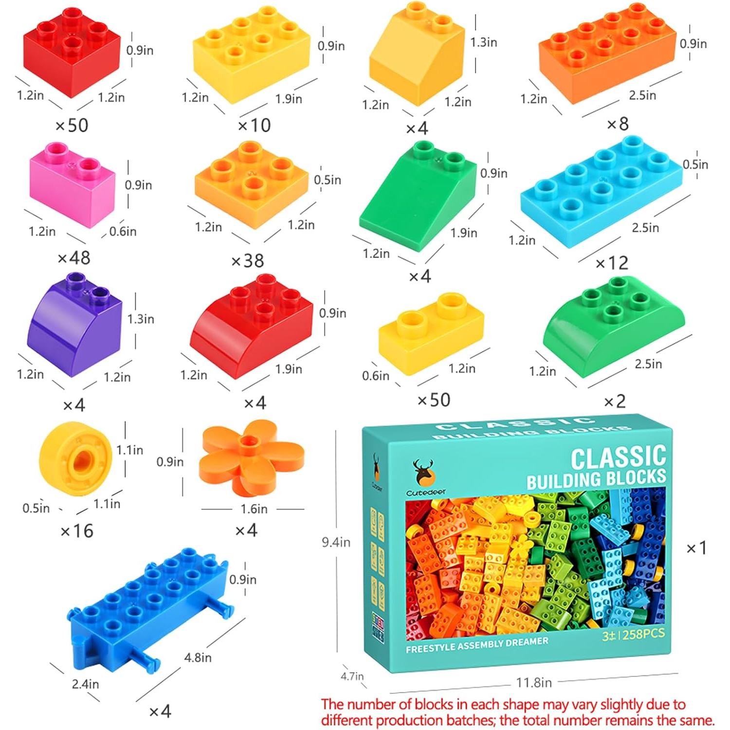 Set de Bloques de Construcción Cutedeer 258 Piezas Juguete STEM