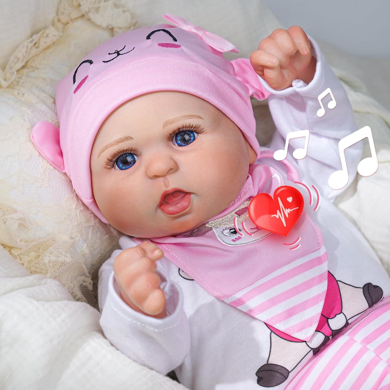 Muñeca Reborn BABESIDE Bailyn 50 cm con Sonido y Accesorios