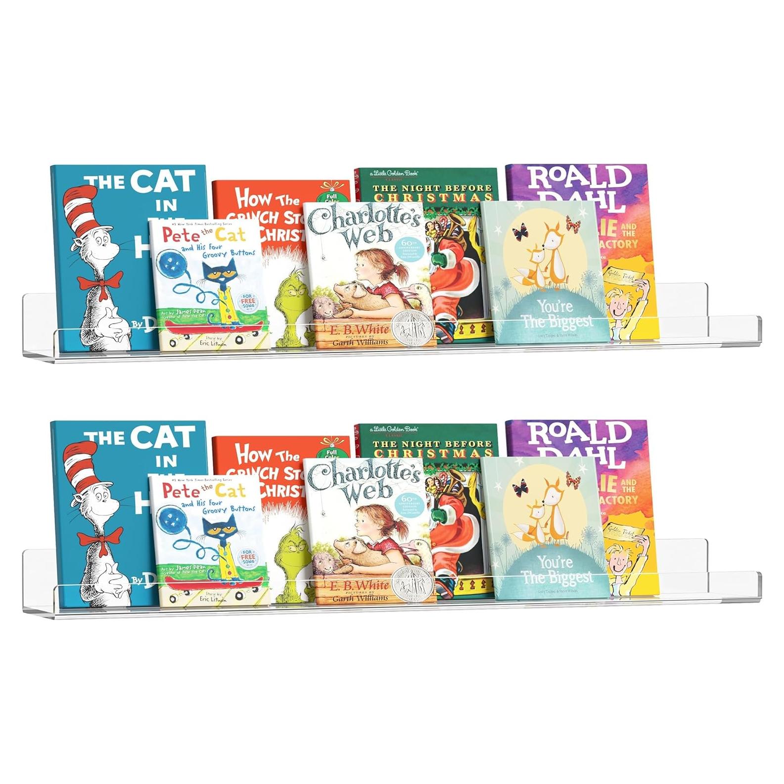 Estantes Flotantes Acrílico Transparente Famyards 61 cm - Paquete de 2